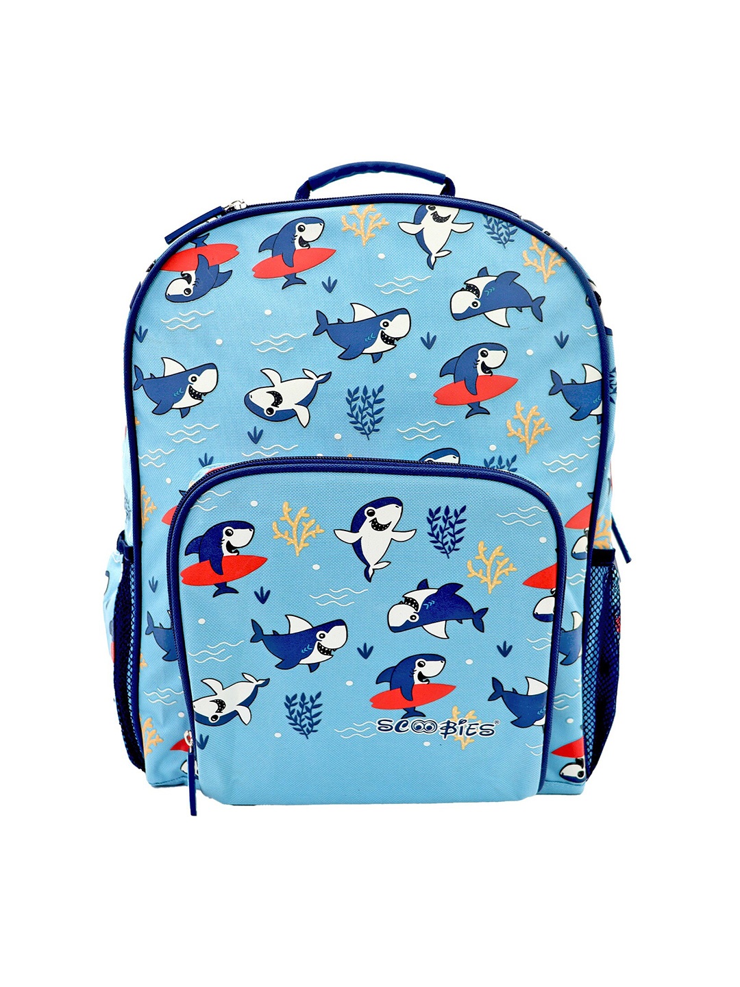 

SCOOBIES Boys Blue & White Graphic Printed Backpack