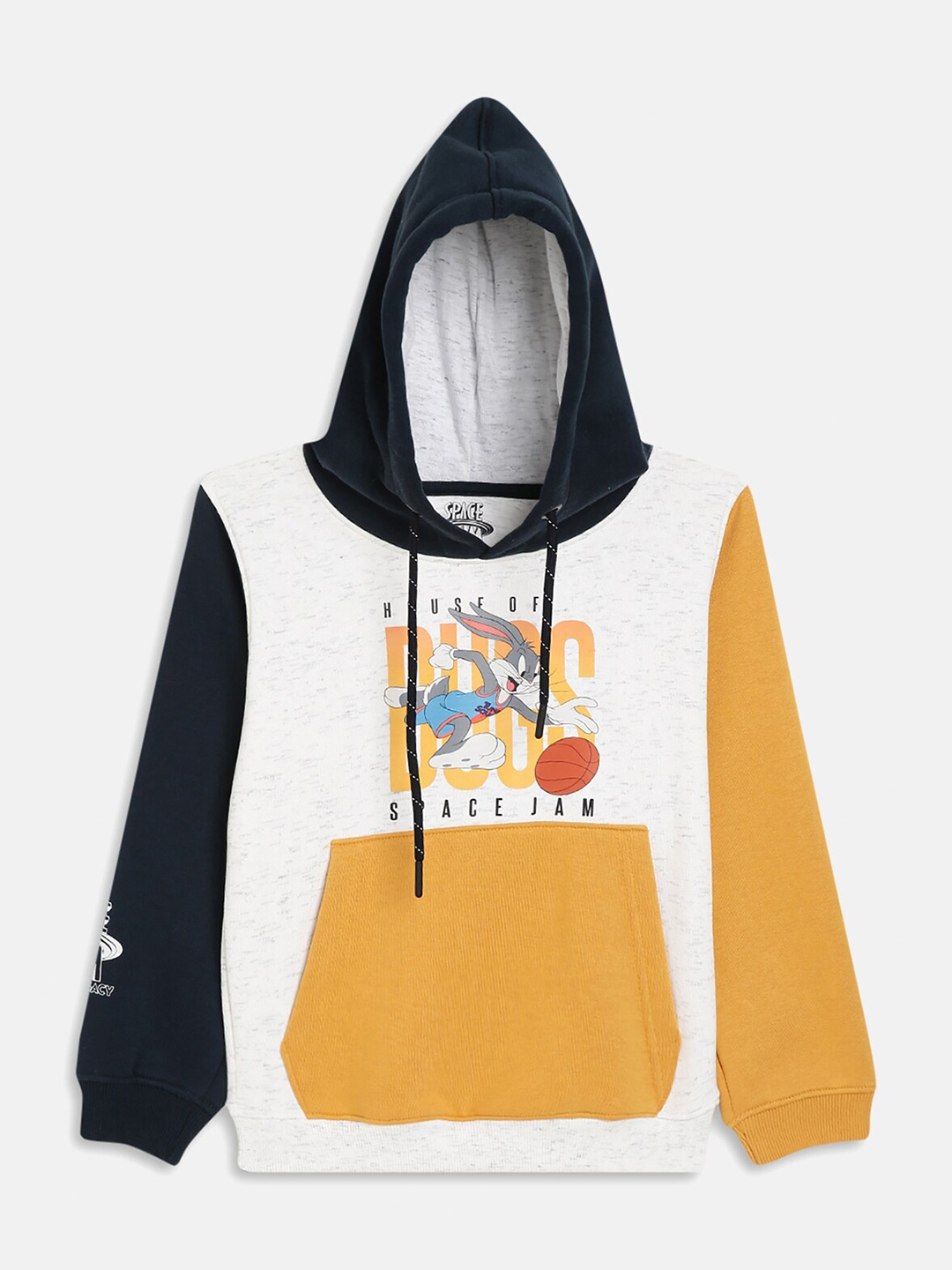 

Octave Boys White Printed Hooded Sweatshirt