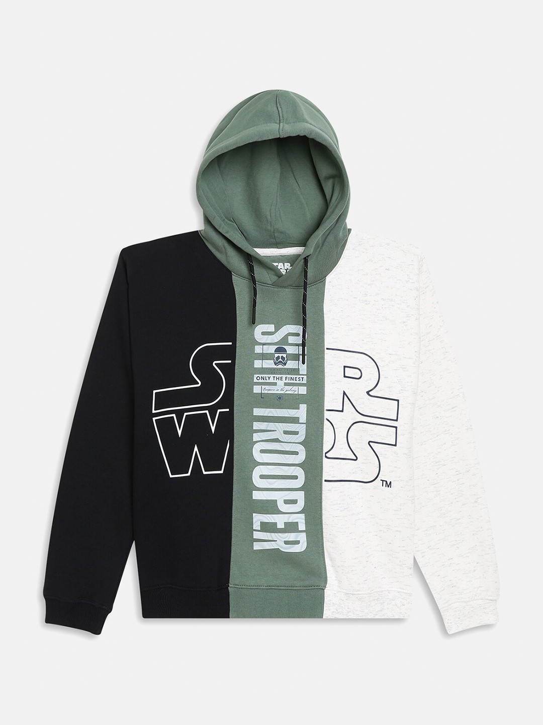 

Octave Boys Olive Green Printed Hooded Sweatshirt