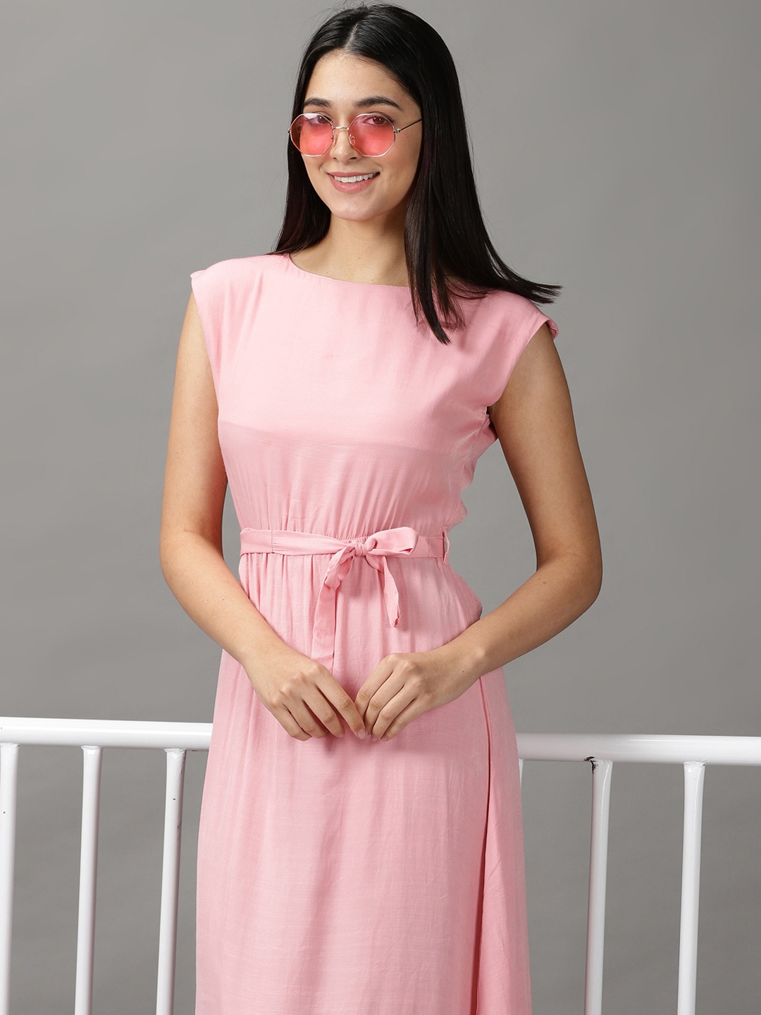 

SHOWOFF Women Pink A-Line Midi Dress