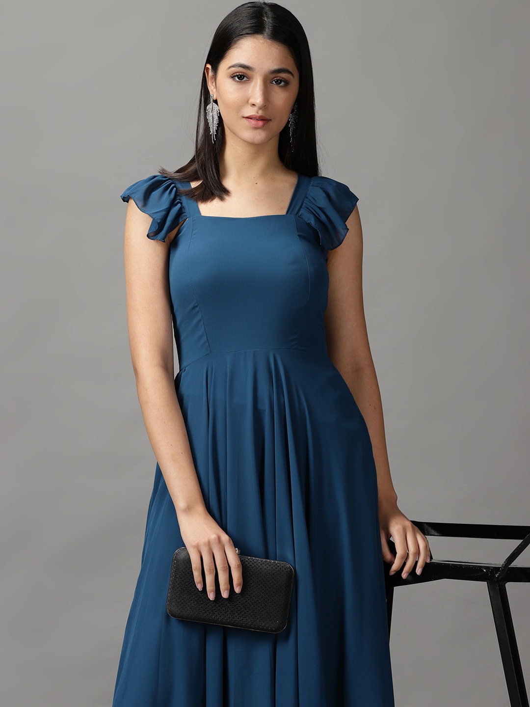 

SHOWOFF Women Teal Georgette Maxi Dress