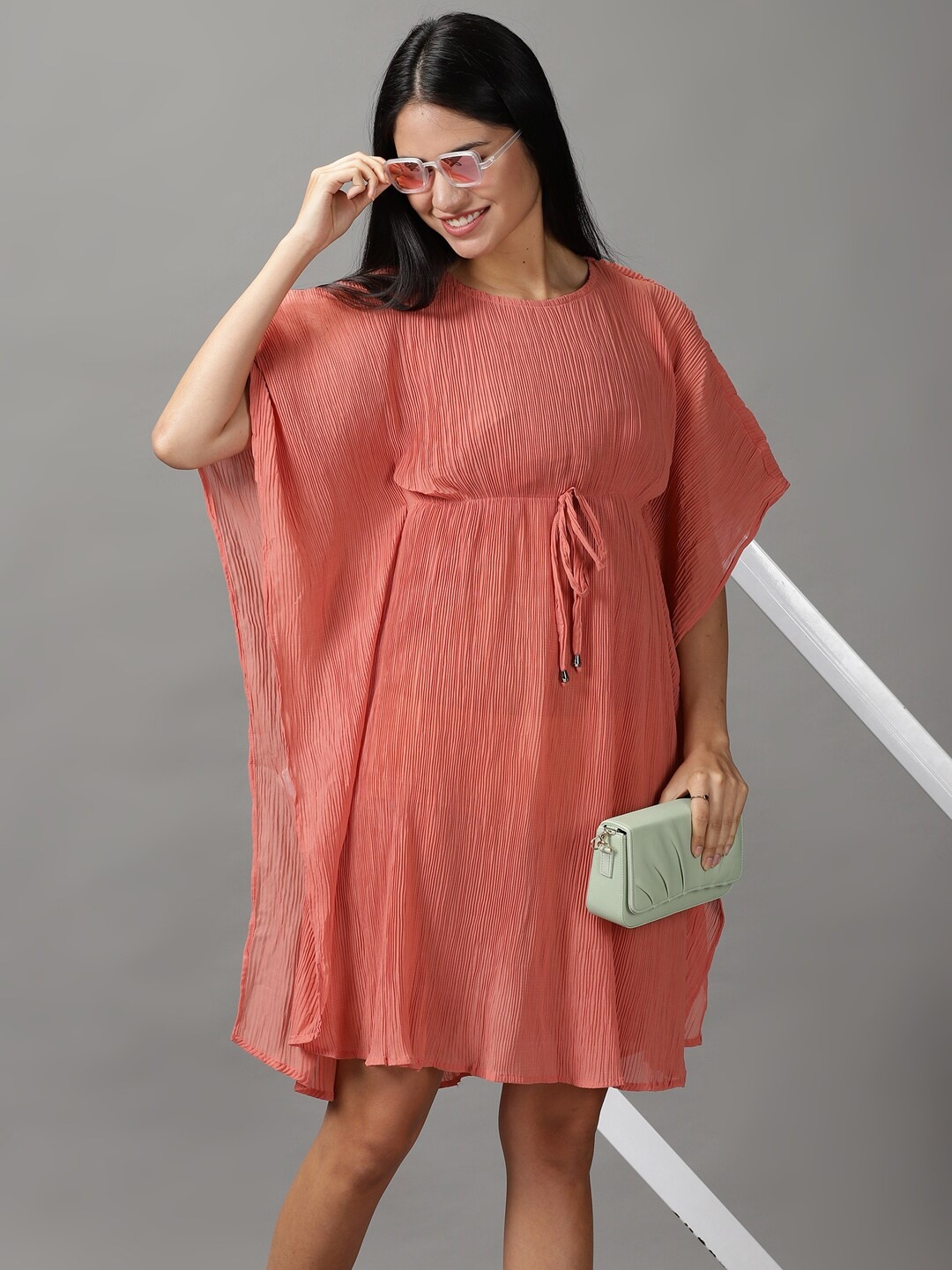 

SHOWOFF Women Peach-Coloured Kaftan Dress