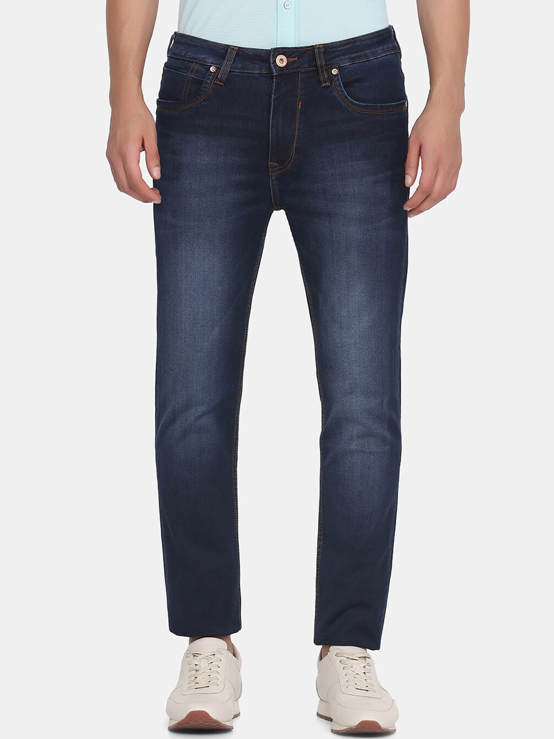 

Blackberrys Men Blue Skinny Fit Low-Rise Heavy Fade Jeans