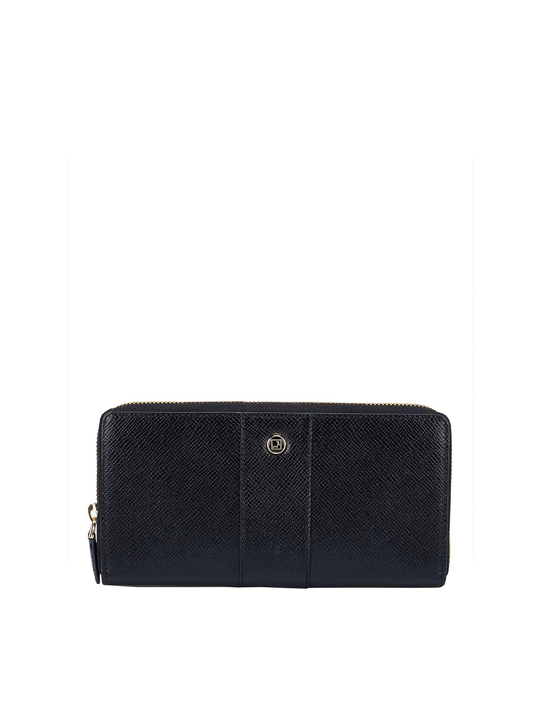 

Da Milano Women Black Textured Leather Two Fold Wallet