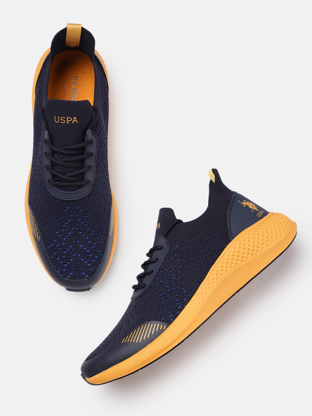 

U.S. Polo Assn. Men Textured Castro Regular Sneakers, Navy blue