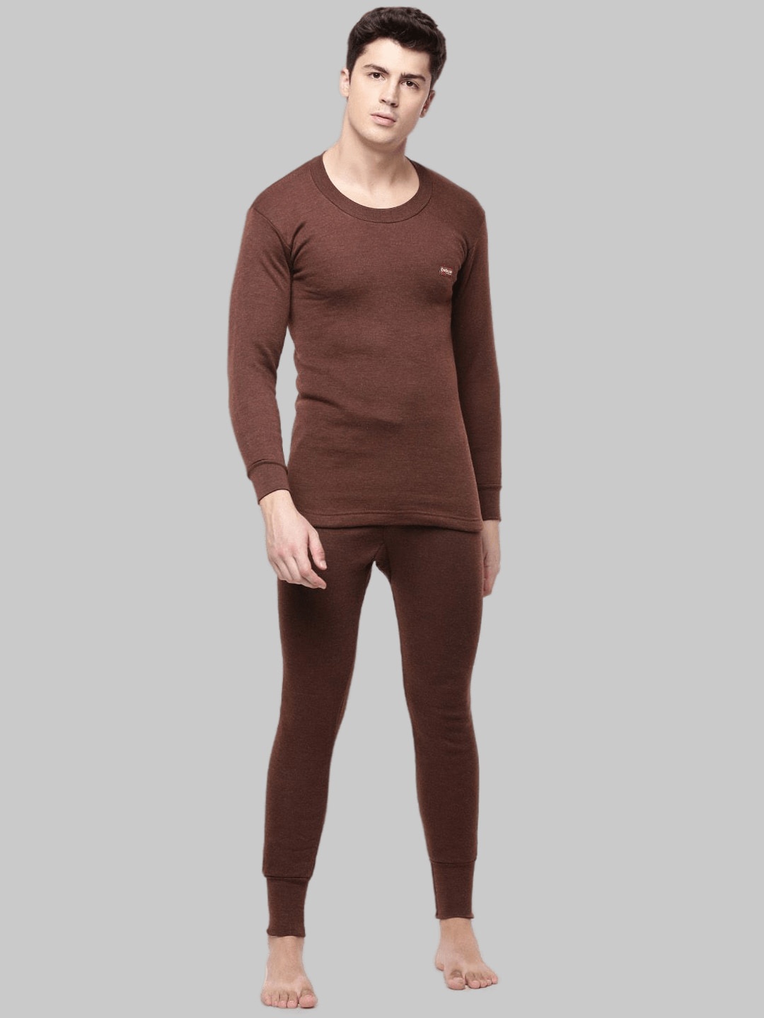 

Dollar Men Brown Solid Merino Wool Thermal Set