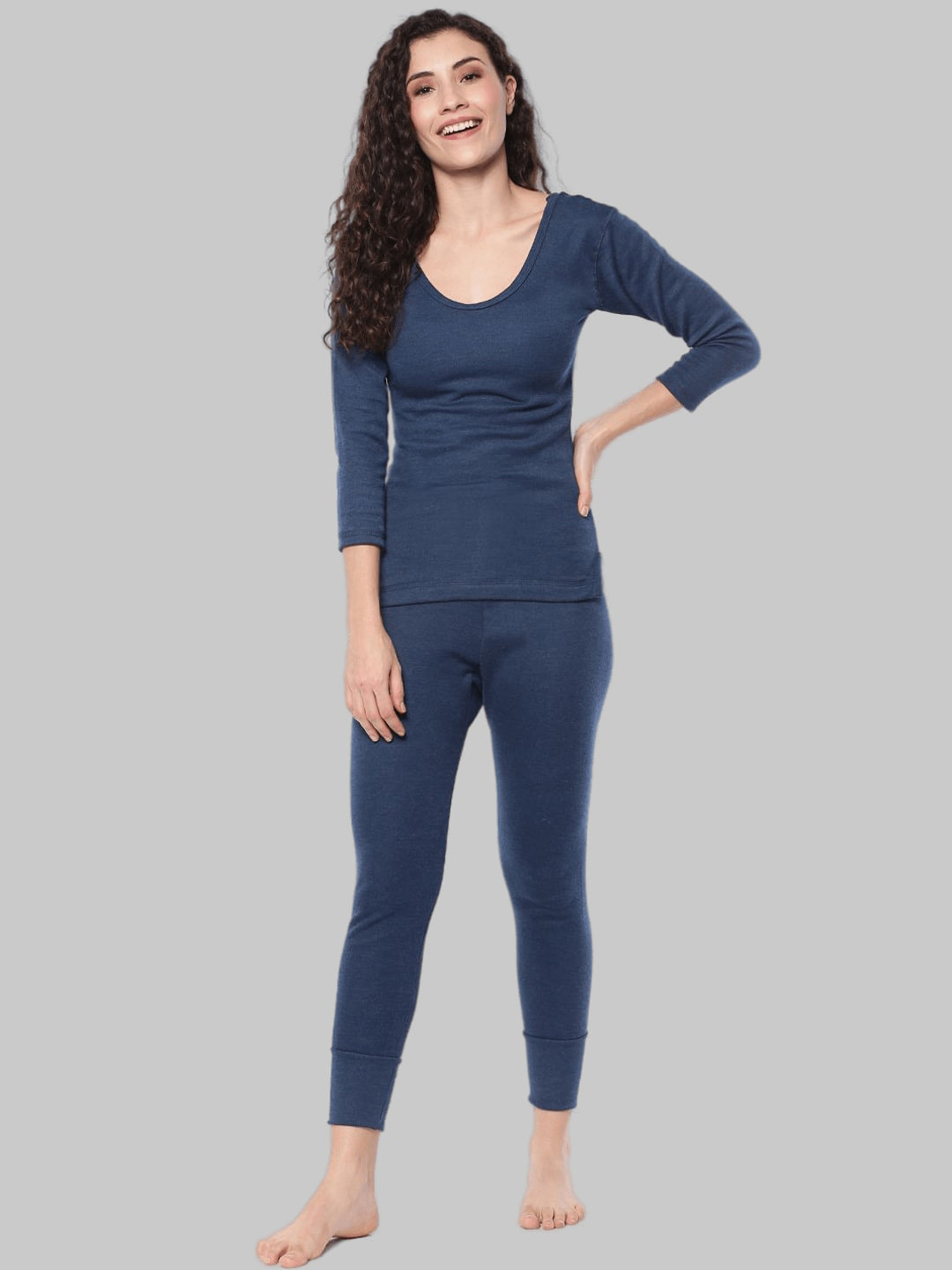 

Dollar Women Wintercare Thermal Top & Bottom Thermal Set, Blue
