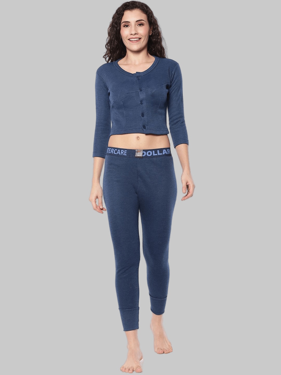 

Dollar Women Blue Top & Bottom Thermal Set