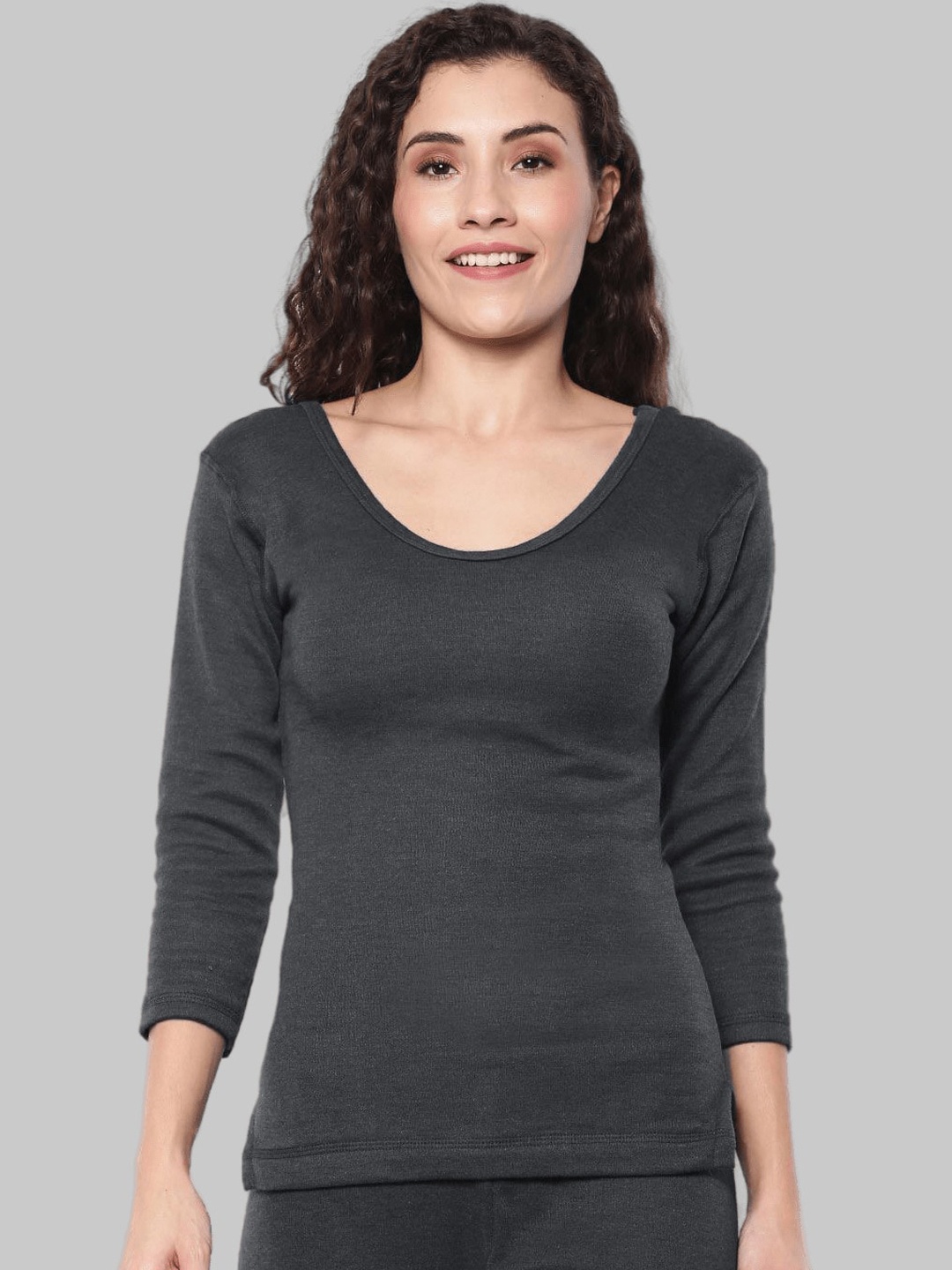 

Dollar Women Black Round Neck Thermal Top