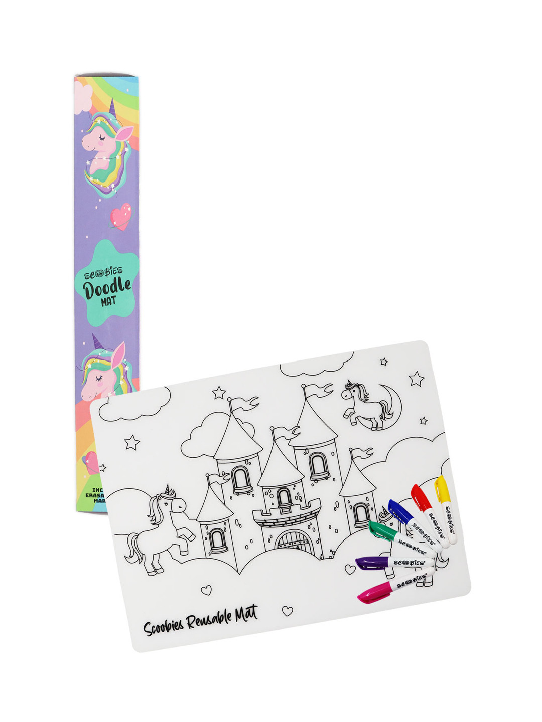 

SCOOBIES Kids Blue & White New Silicone Doodle Mats