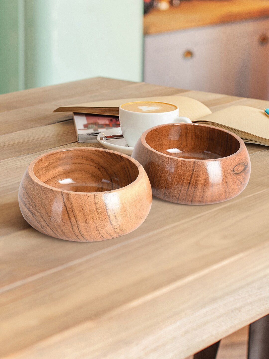 

REYIN Set Of 2 Brown Textured Serve Bowl