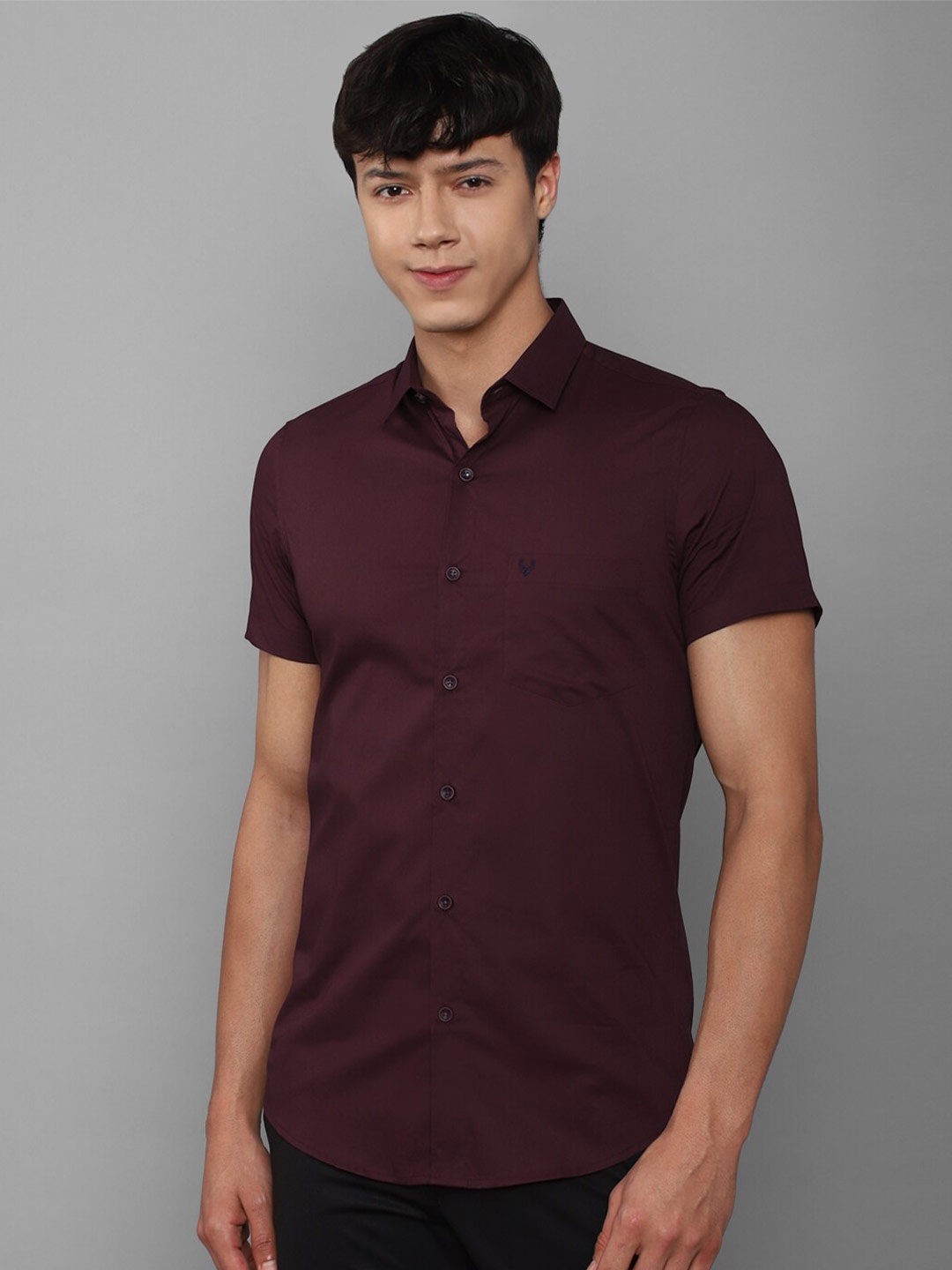 

Allen Solly Men Maroon Slim Fit Cotton Casual Shirt