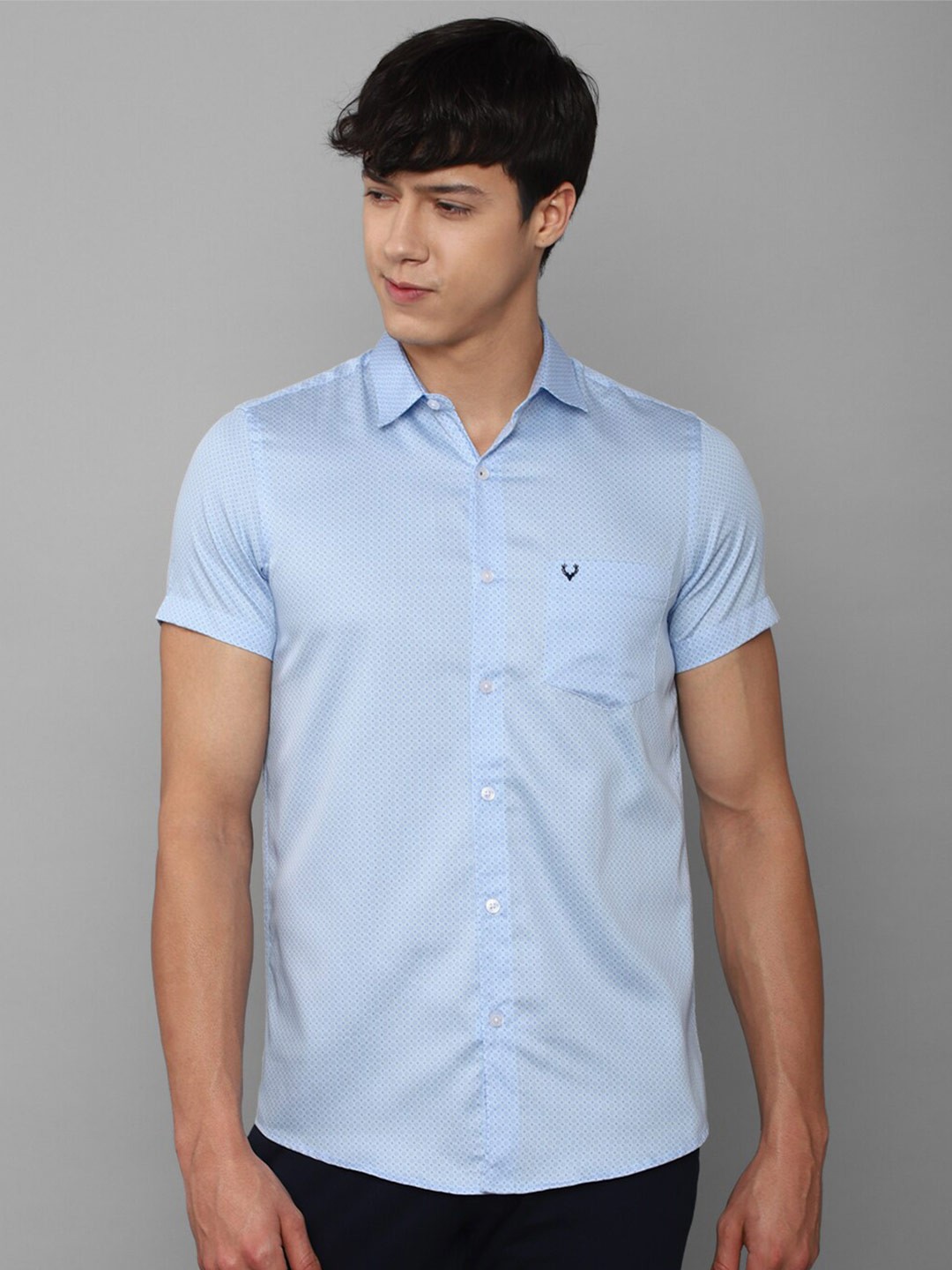 

Allen Solly Men Blue Slim Fit Pure Cotton Casual Shirt