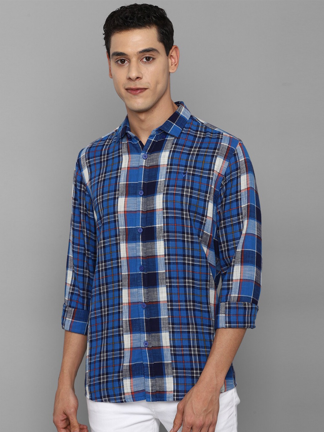 

Allen Solly Sport Men Blue Tartan Checks Pure Cotton Casual Shirt