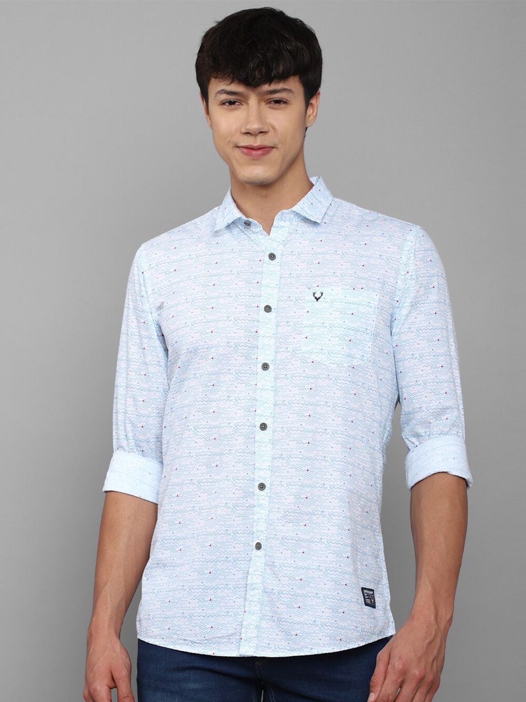 

Allen Solly Sport Men Printed Pure Cotton Casual Shirt, Blue