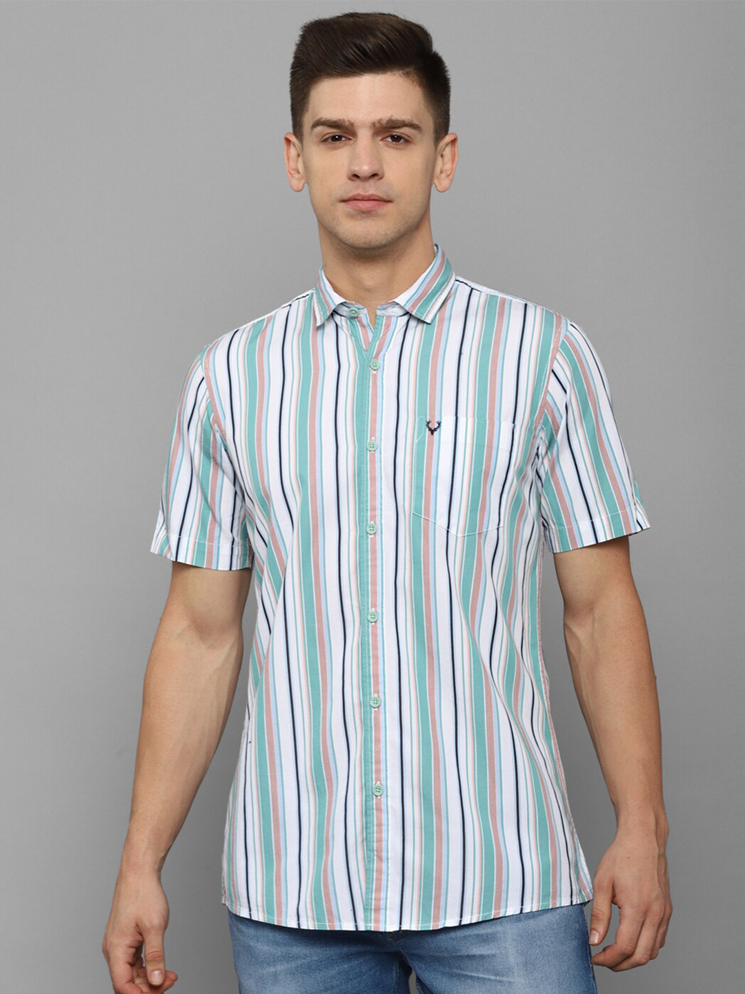 

Allen Solly Sport Men Multicoloured Striped Casual Shirt, Multi