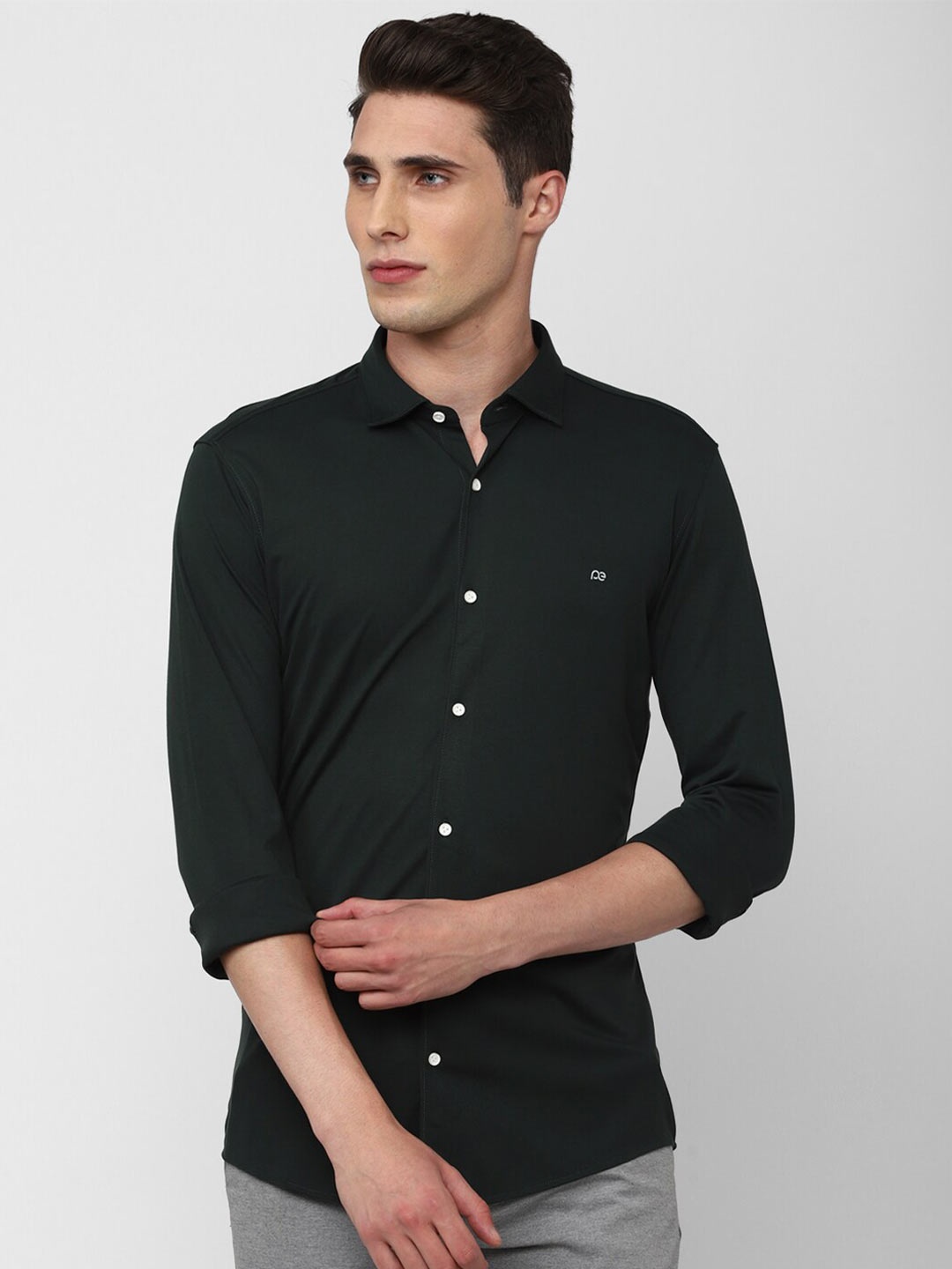 

Peter England Men Green Slim Fit Formal Shirt