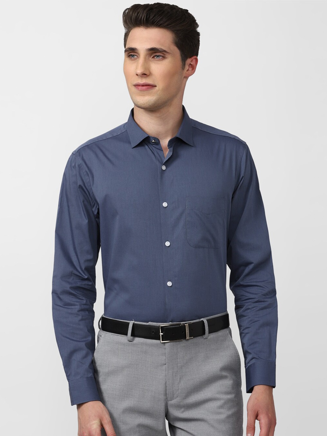 

Peter England Elite Men Blue Pure Cotton Formal Shirt