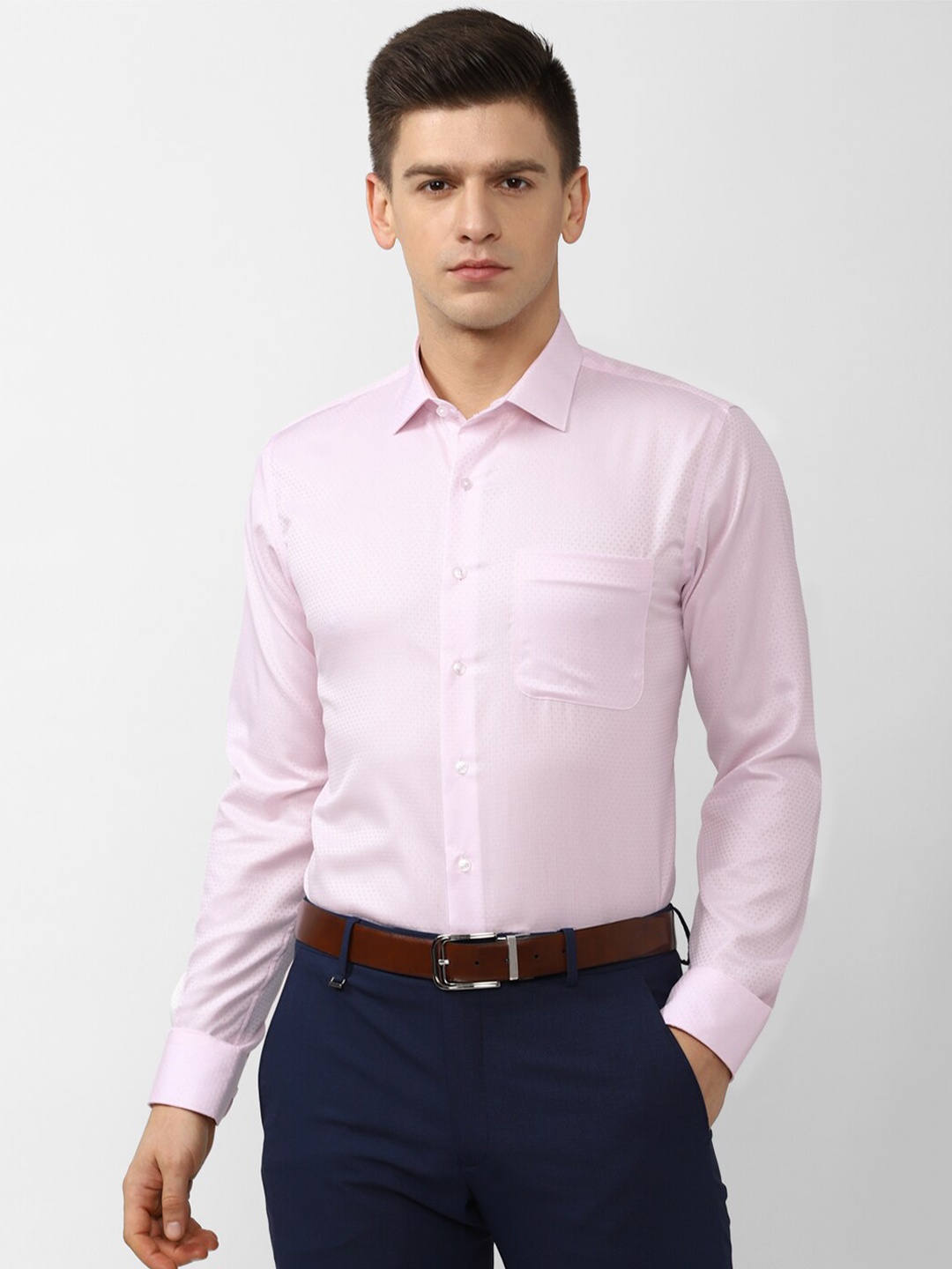 

Van Heusen Men Slim Fit Pure Cotton Formal Shirt, Pink