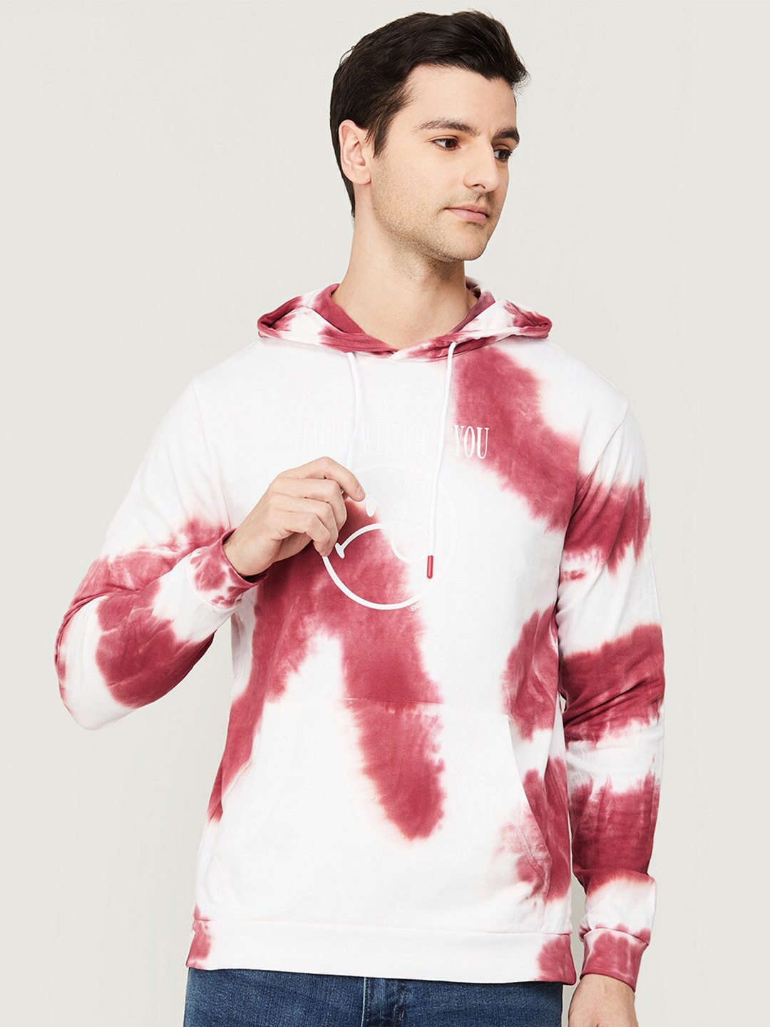 

SmileyWorld Men Red Printed Pure Cotton Sweatshirt
