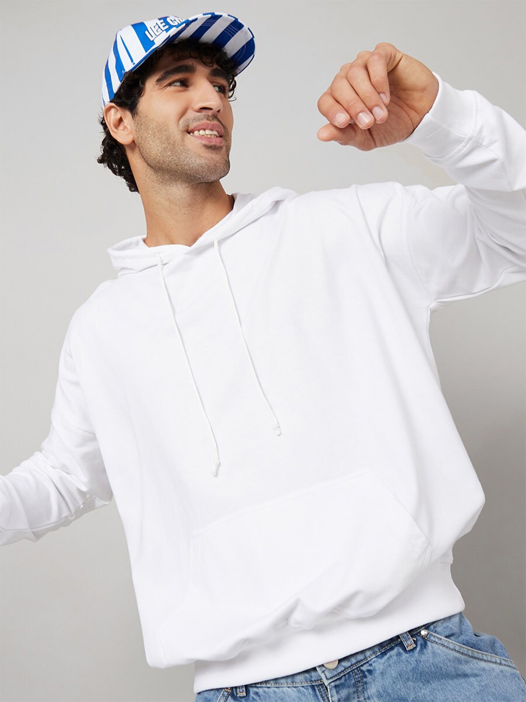 

Styli Football Graphic Oversized Hoodie, White