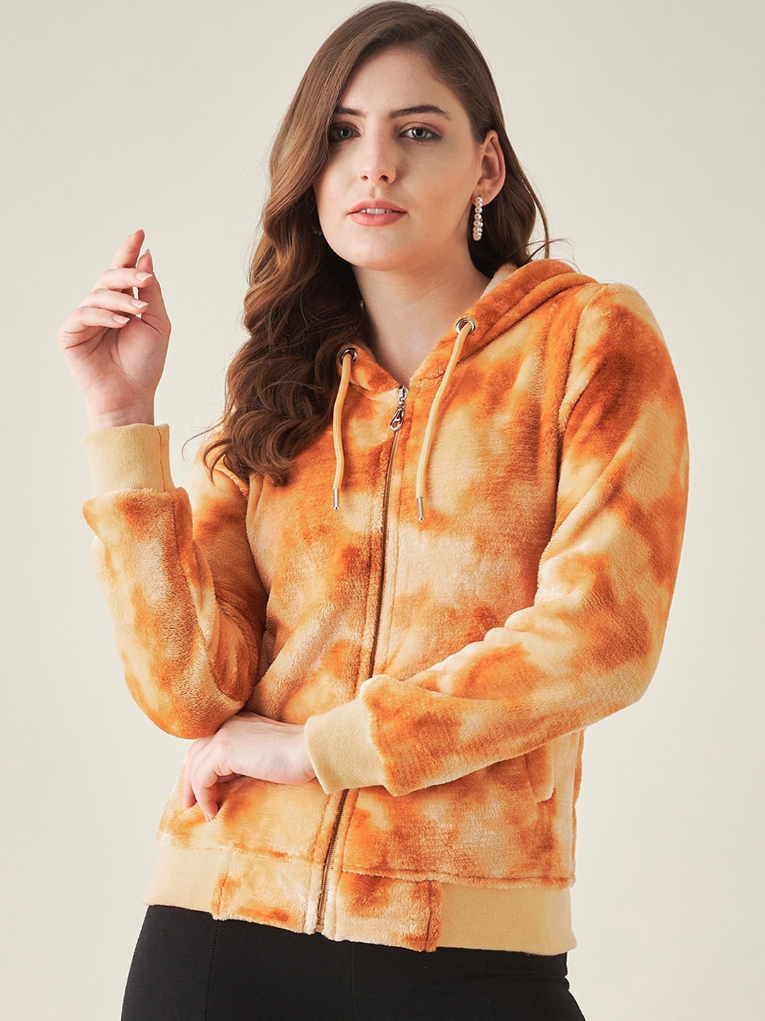 

Modeve Women Rust Hooded Bomber Jacket