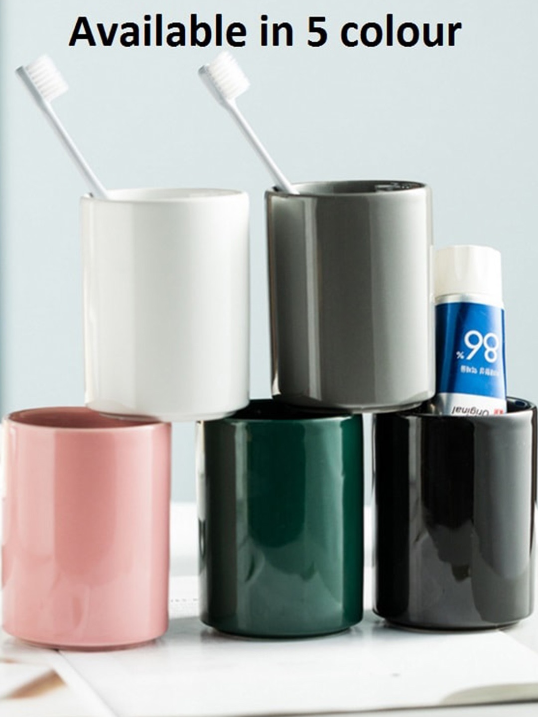 

FabSeasons Green Solid Ceramic Toothbrush Holder