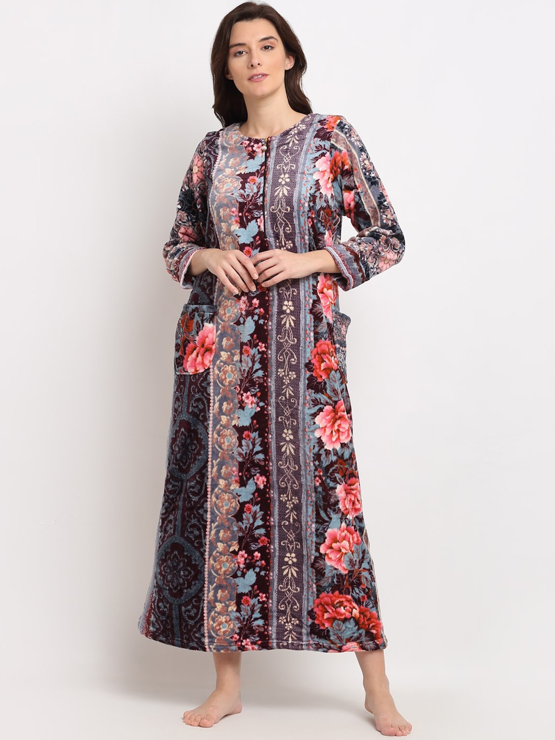 

GRACIT Multicoloured Printed Maxi Nightdress, Multi