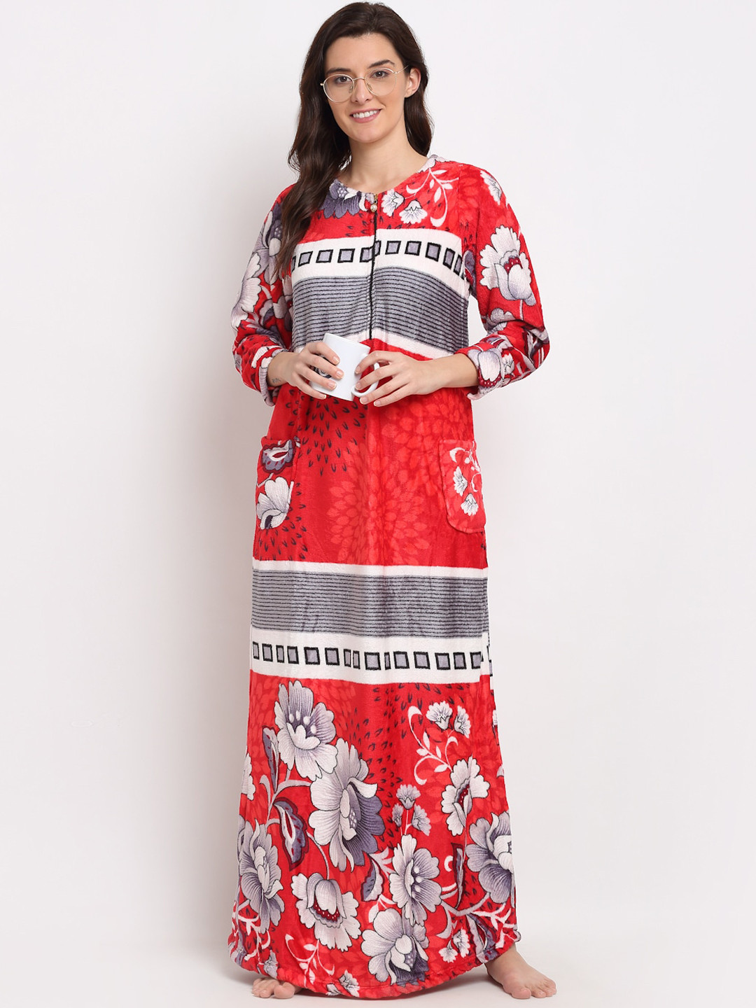 

GRACIT Multicoloured Printed Maxi Nightdress, Multi