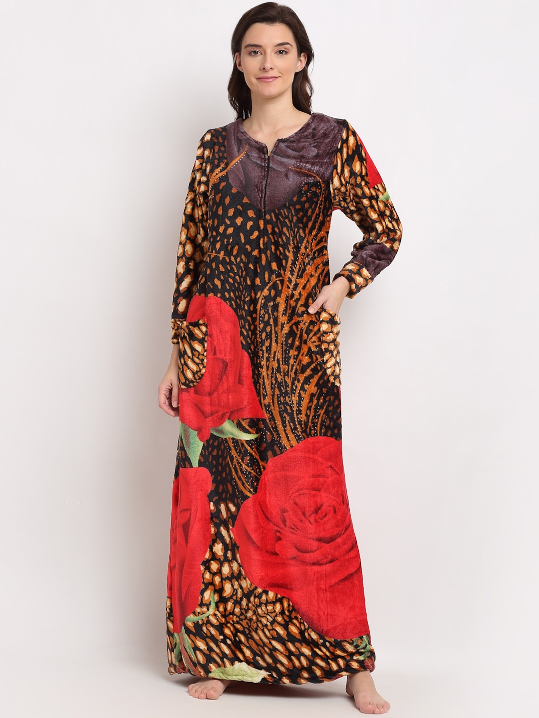 

GRACIT Multicoloured Printed Maxi Nightdress, Multi