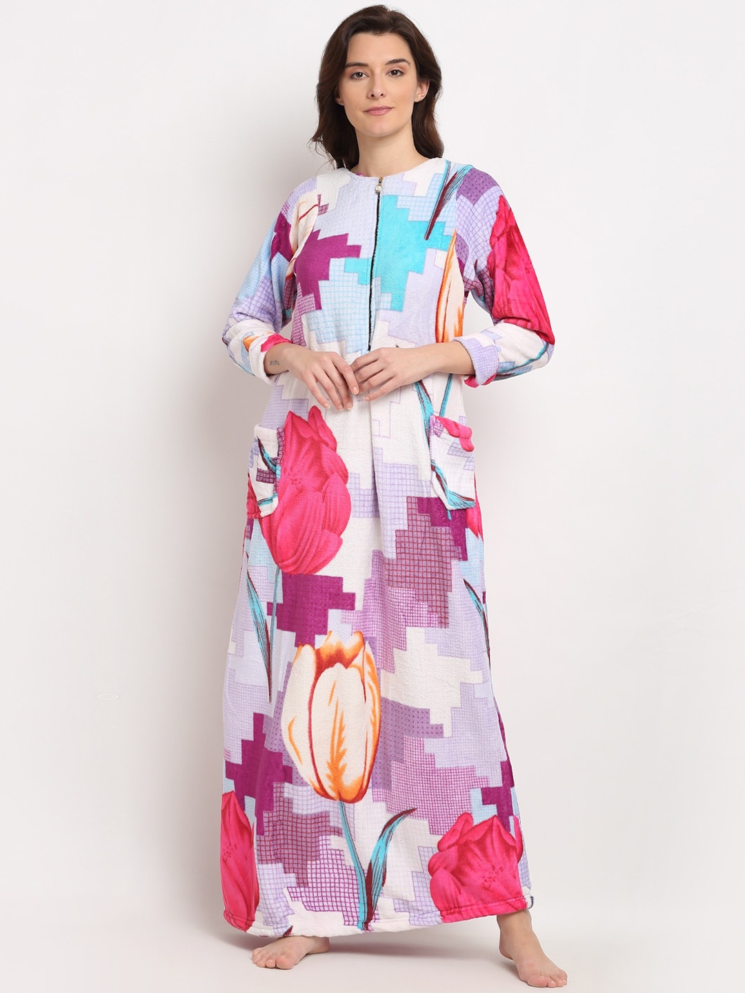 

GRACIT Multicoloured Printed Maxi Nightdress, Multi