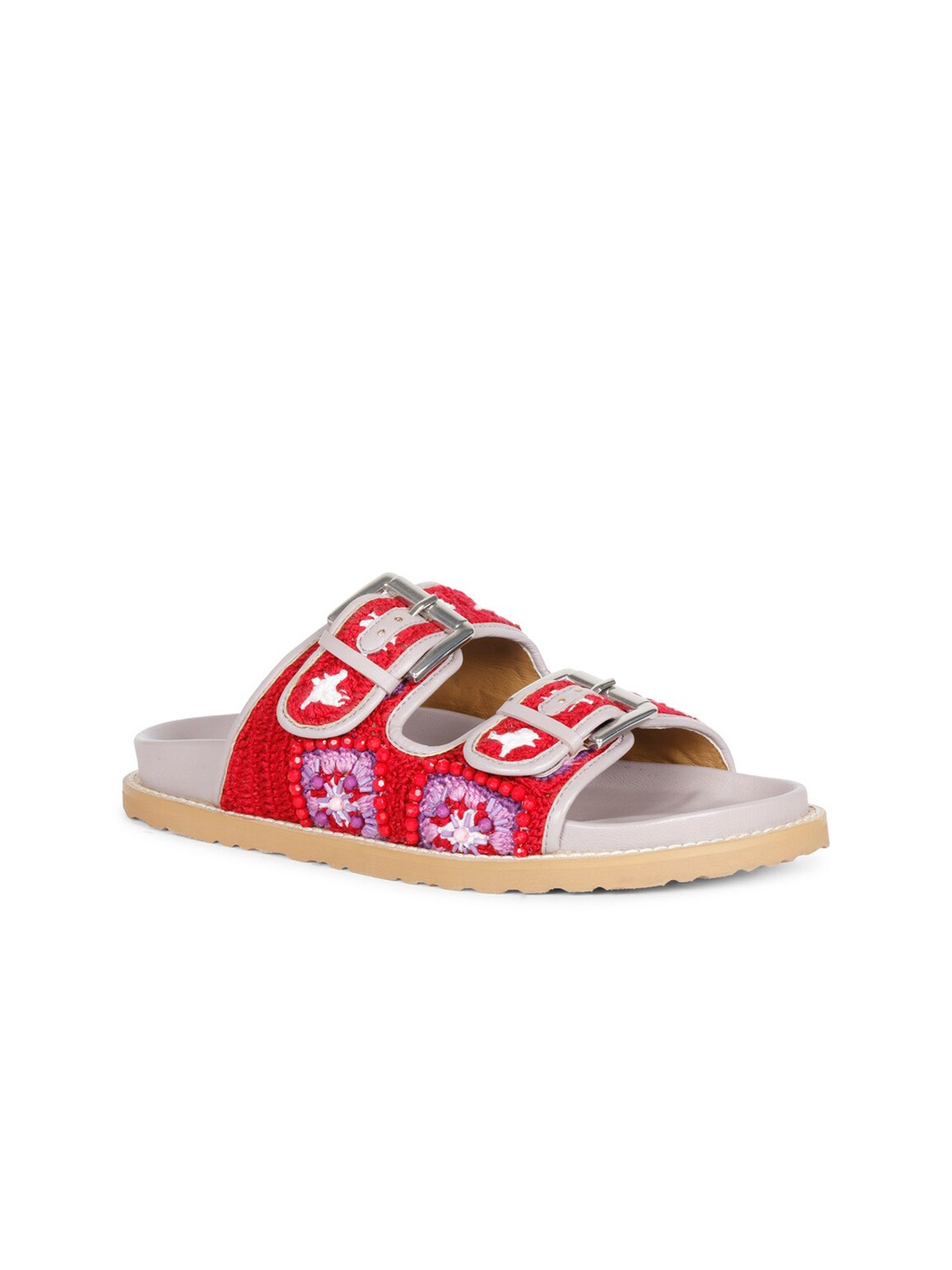 

Saint G Women Red Embellished Sliders