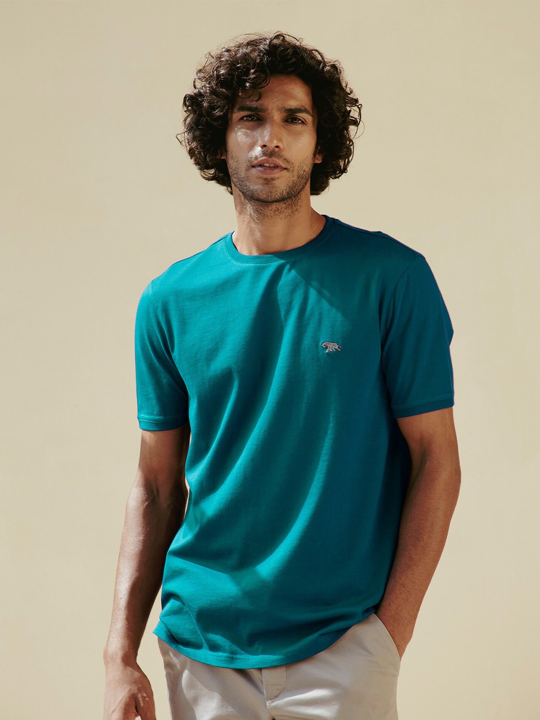

Andamen Men Green Cotton T-shirt