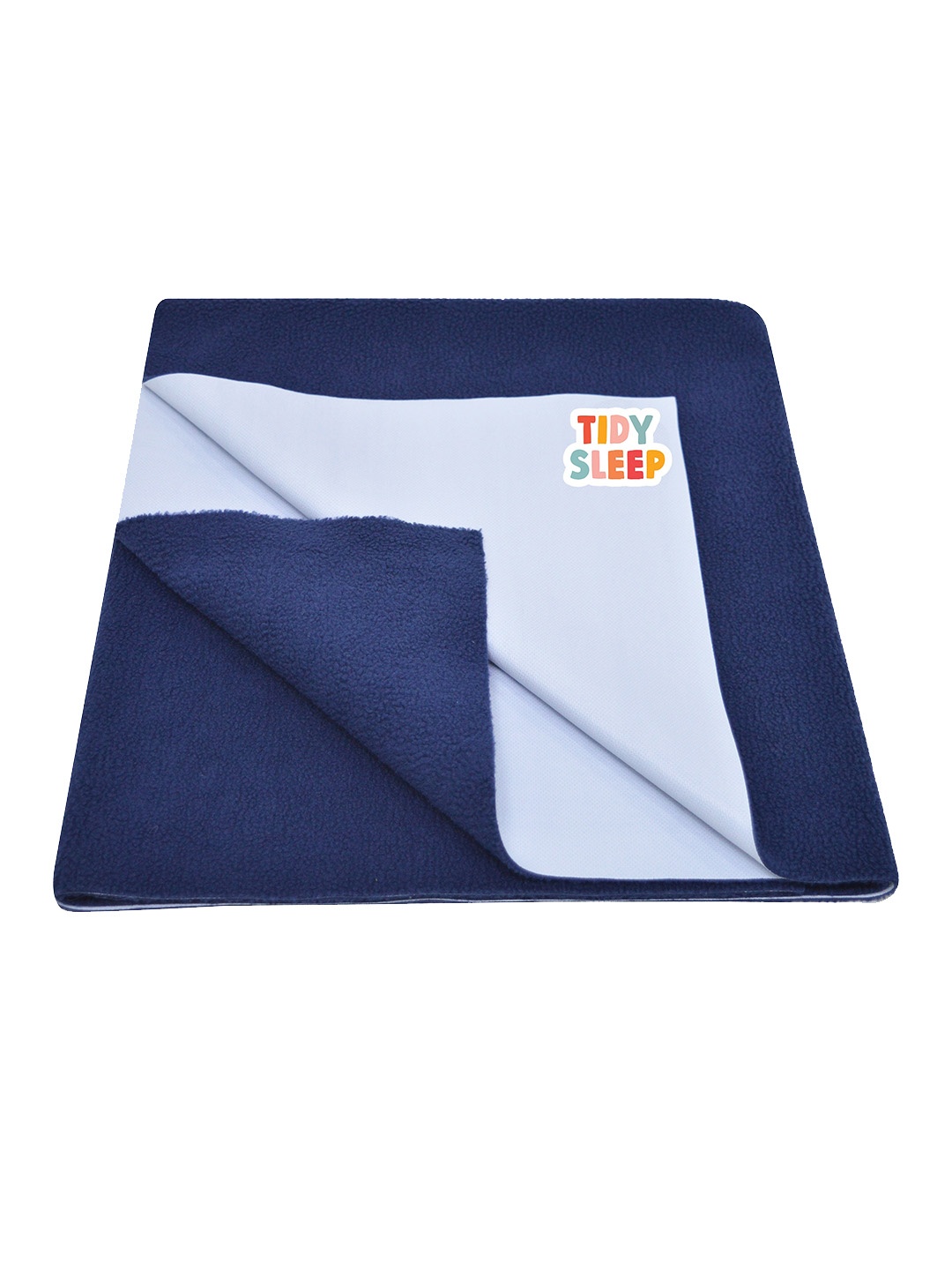 

TIDY SLEEP Kids Blue Solid Cotton Water-Proof Mattress Protector, Navy blue