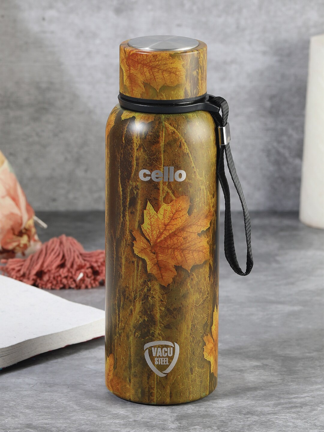 

Cello Copper & Orange Printed Duro Tuff Steel Series Deezee Kent Water Bottle 550 ML