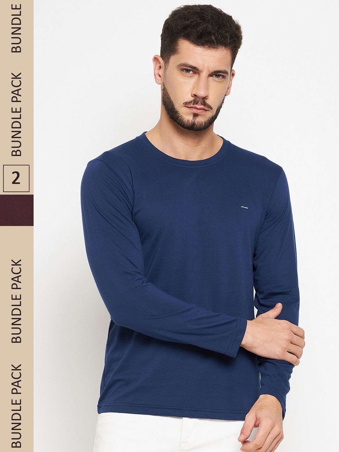

Okane Men Pack Of 2 Blue & Burgundy T-shirt
