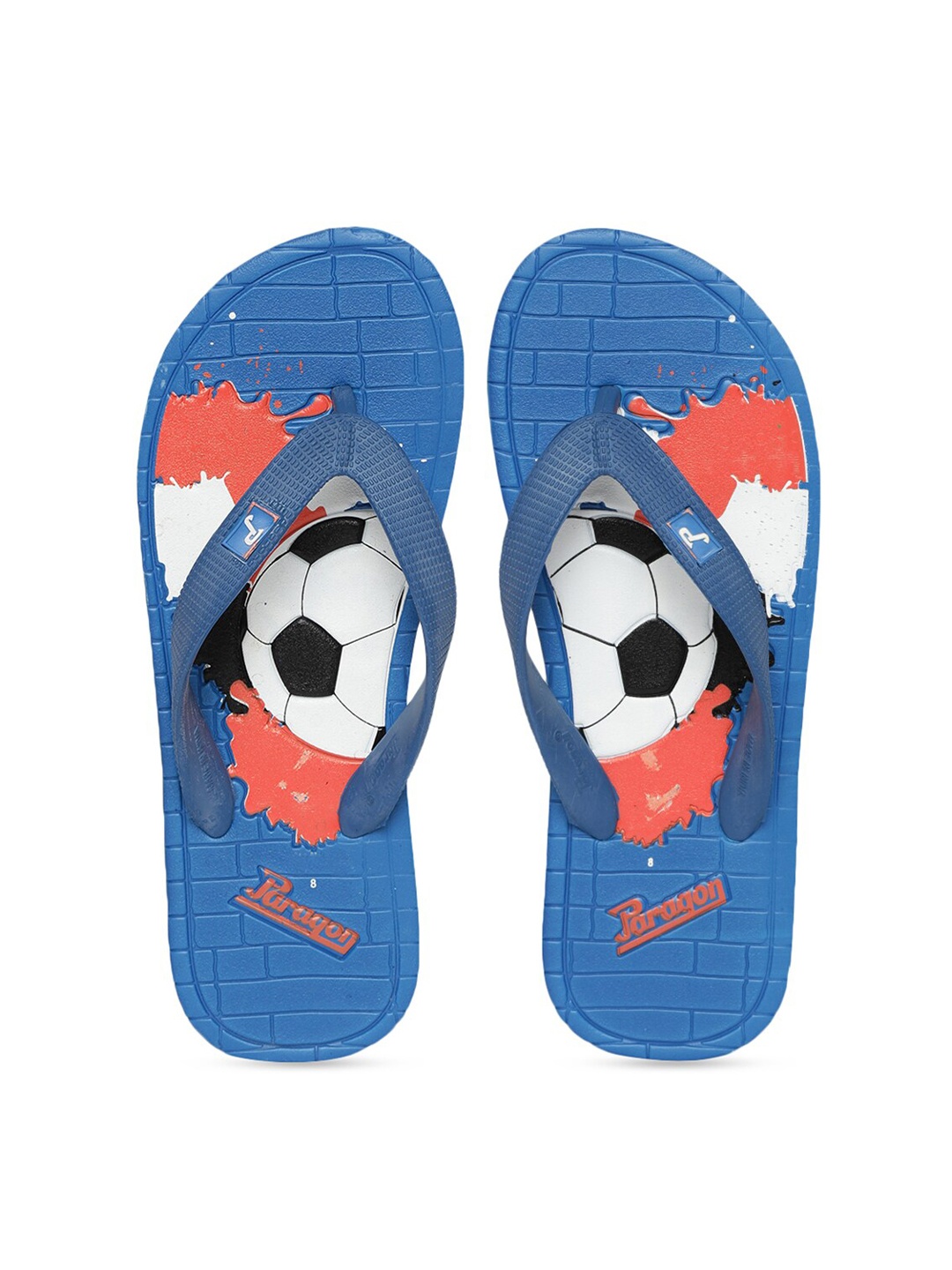 

Paragon Men Blue & White Printed Rubber Thong Flip-Flops