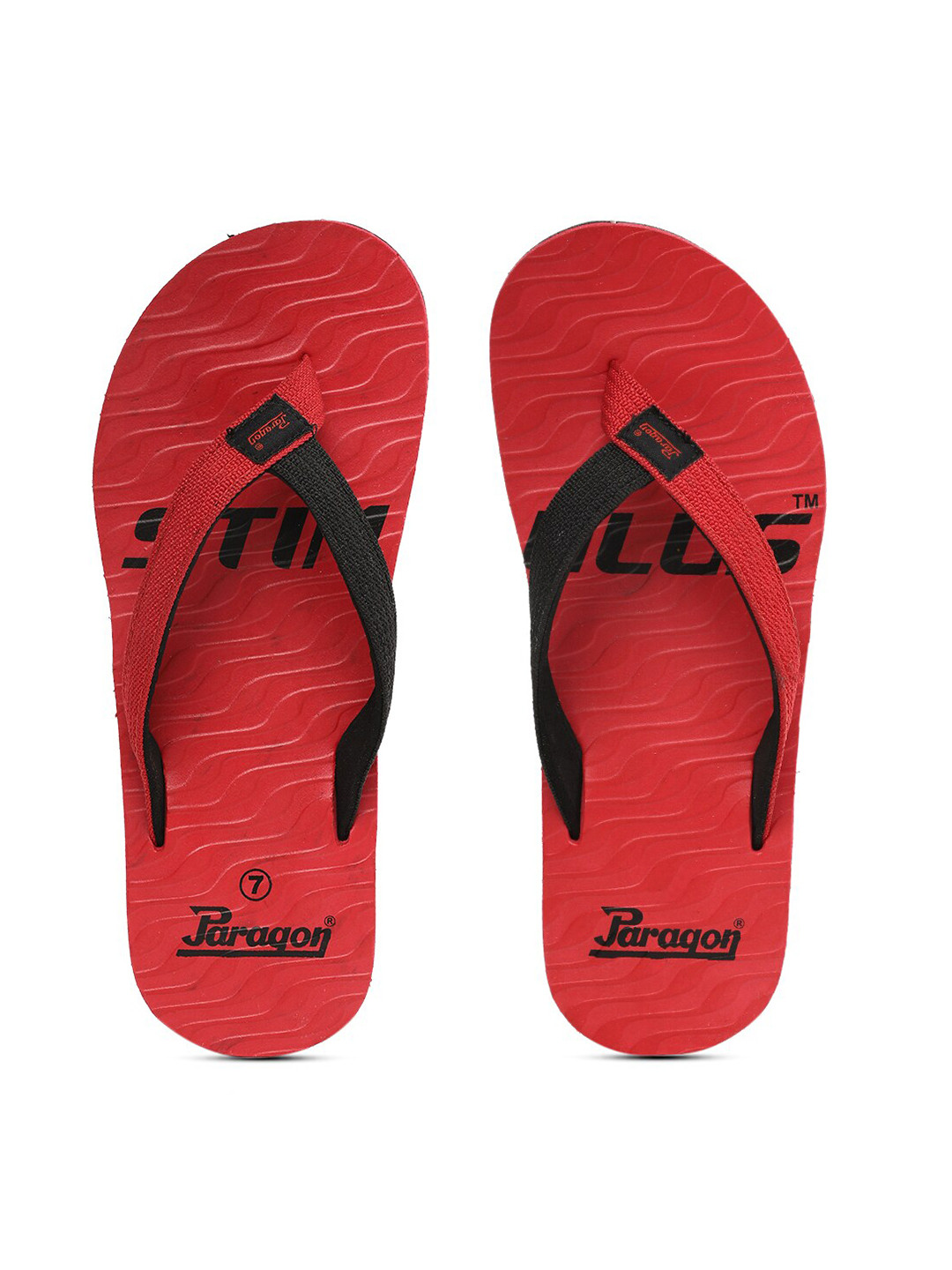 

Paragon Men Red & Black Printed Thong Flip-Flops
