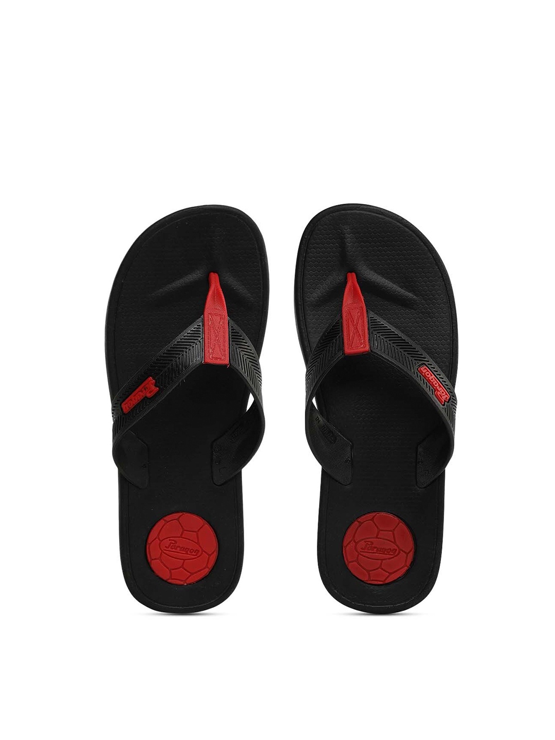 

Paragon Men Black & Red Printed Thong Flip-Flops