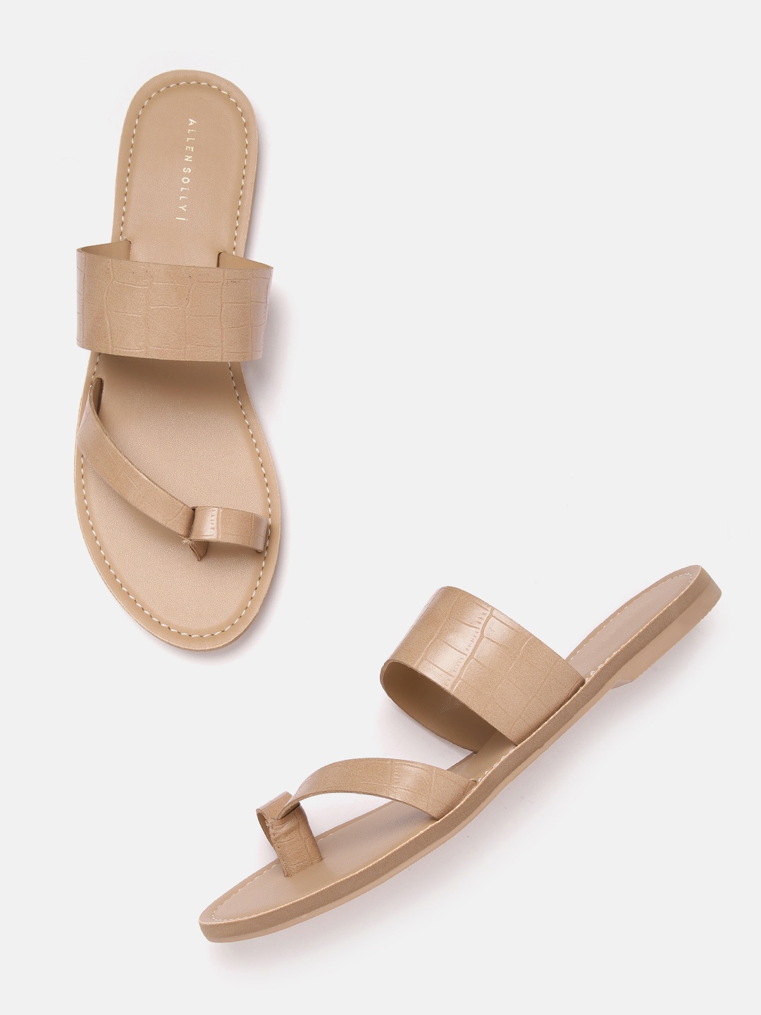 

Allen Solly Women Beige Textured One Toe Flats
