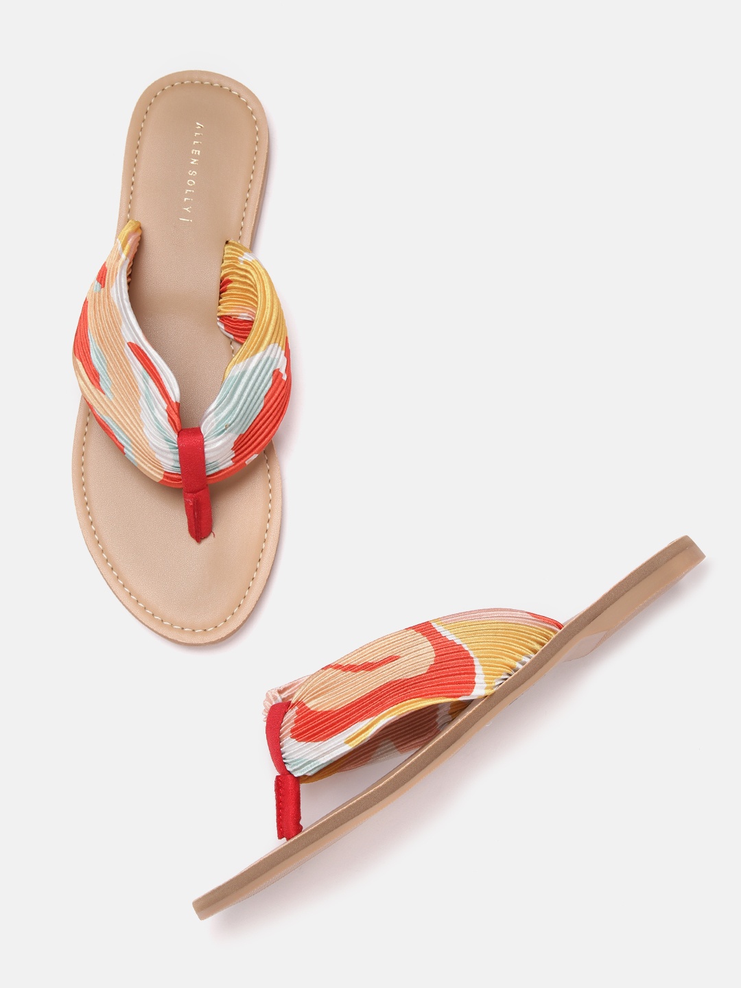 

Allen Solly Women Red & Yellow Printed Open Toe Flats