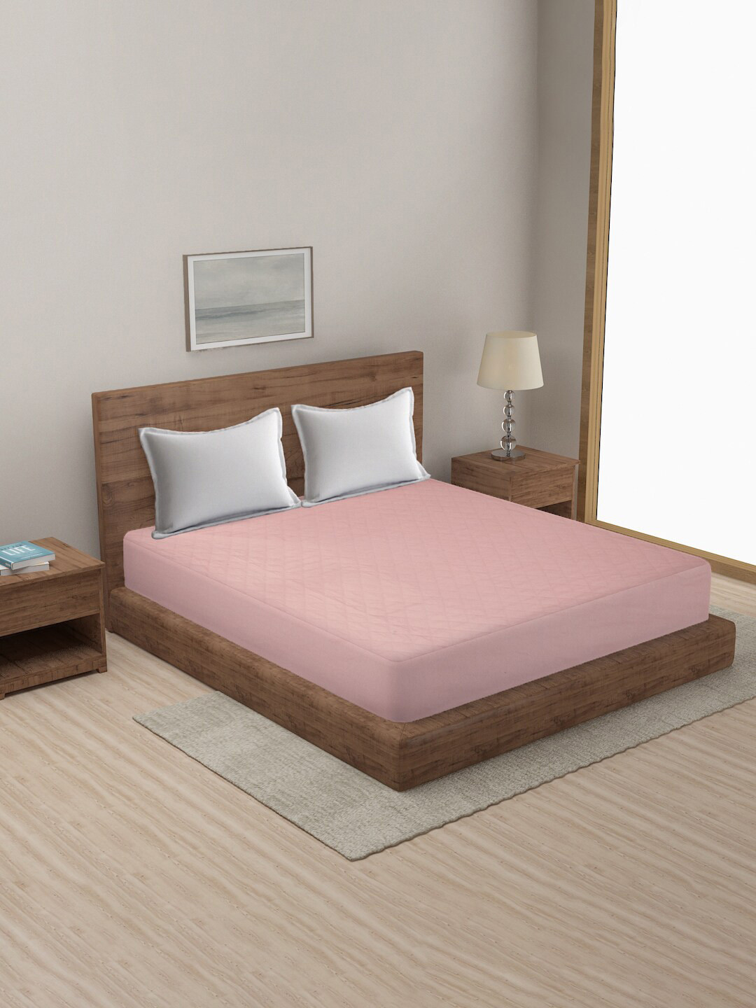 

MULTITEX Pink Solid Cotton Water-Proof Mattress Protector