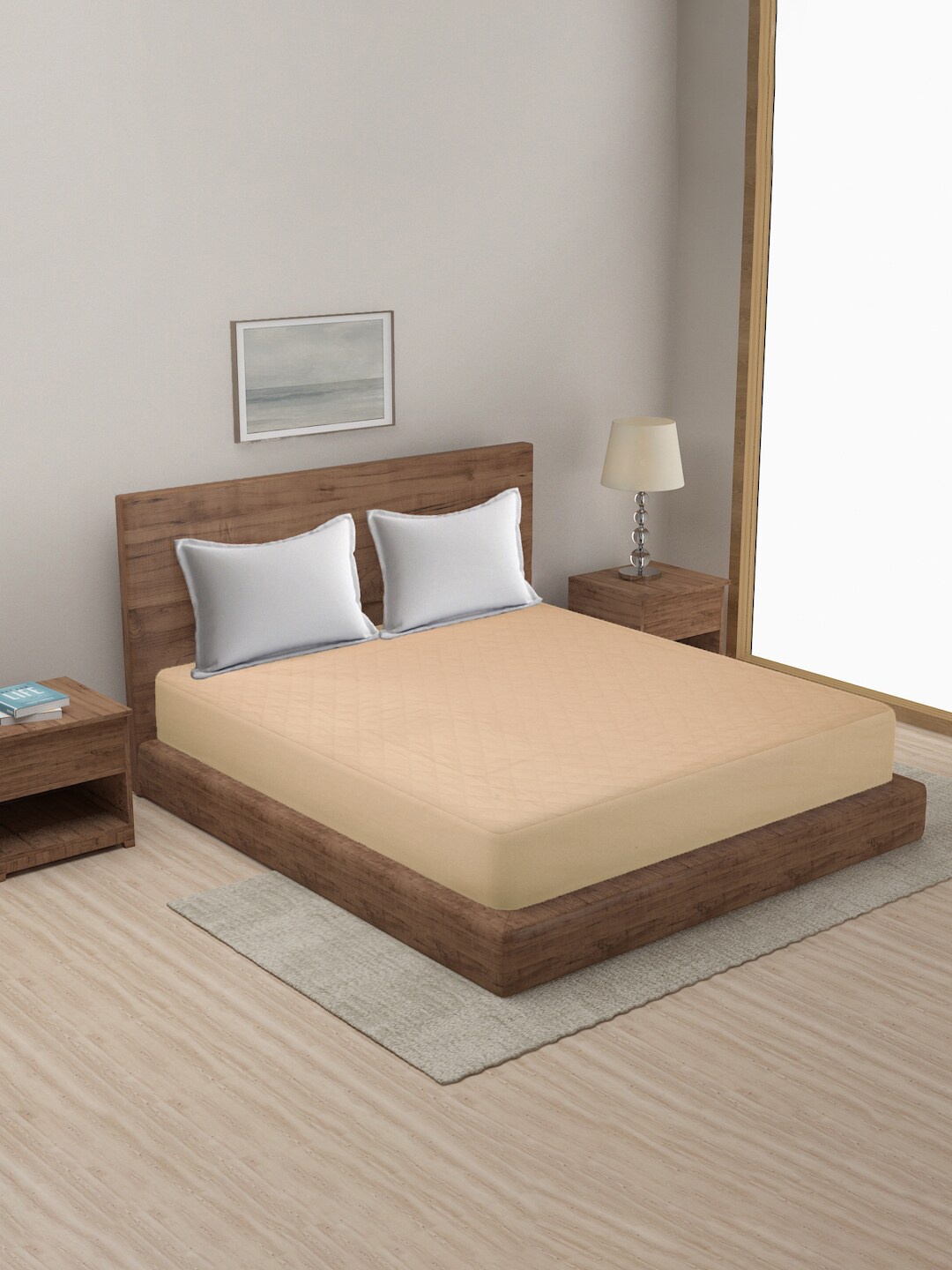 

MULTITEX Yellow Solid Cotton Waterproof King Size Mattress Protector