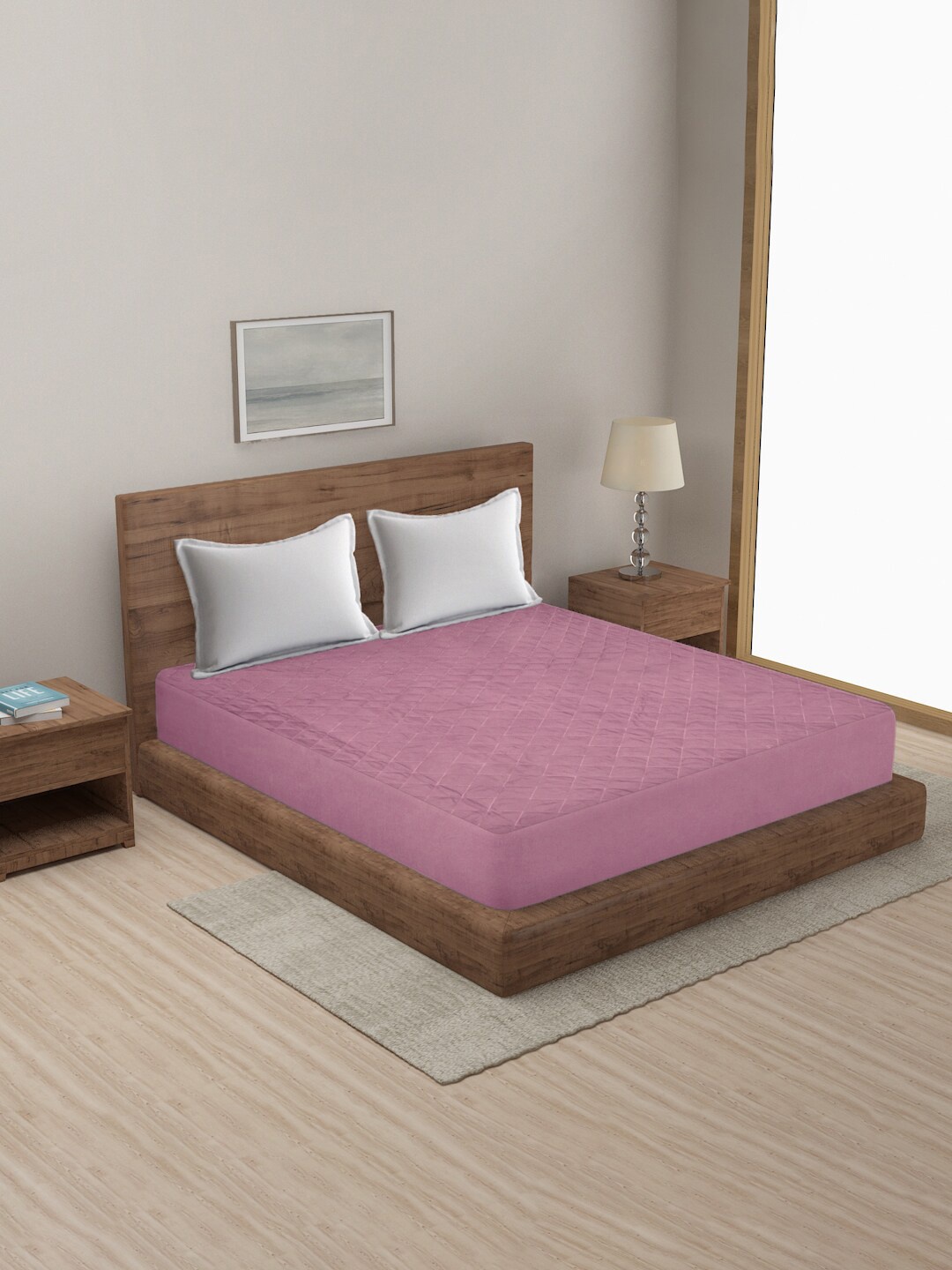 

MULTITEX Purple Solid Cotton Waterproof King Size Mattress Protector
