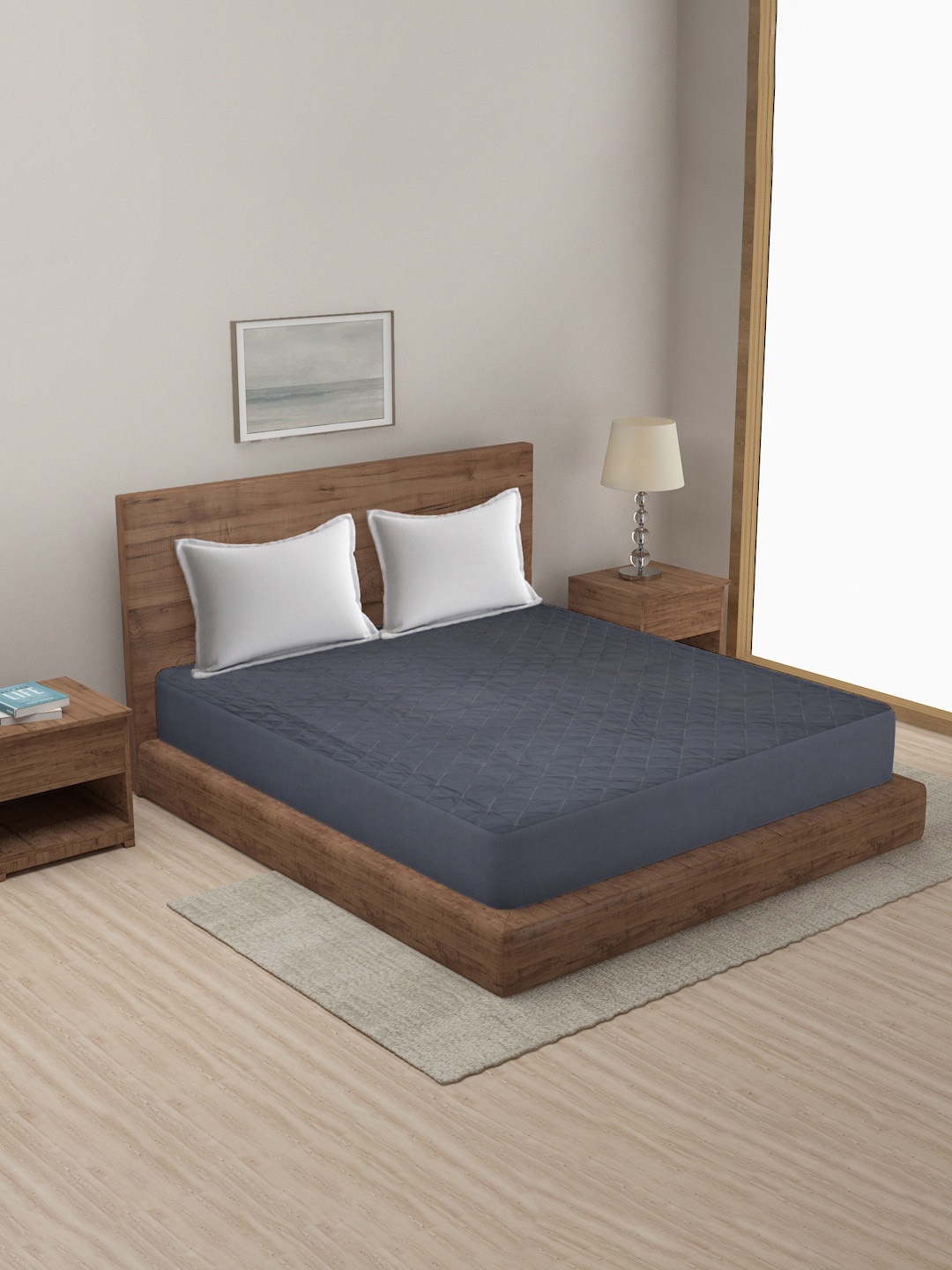 

MULTITEX Grey Textured King-Size Mattress Protector