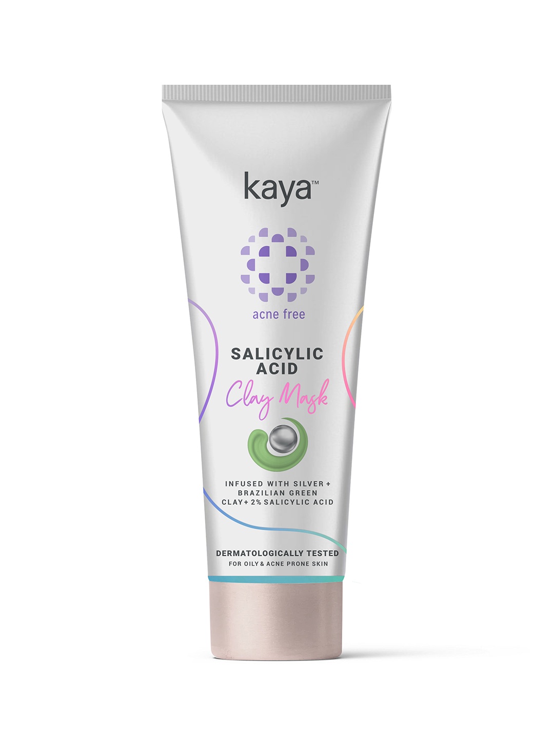 

Kaya Salicylic Acid Clay Face Mask with Silver + Brazilian Green Clay - 100g, White