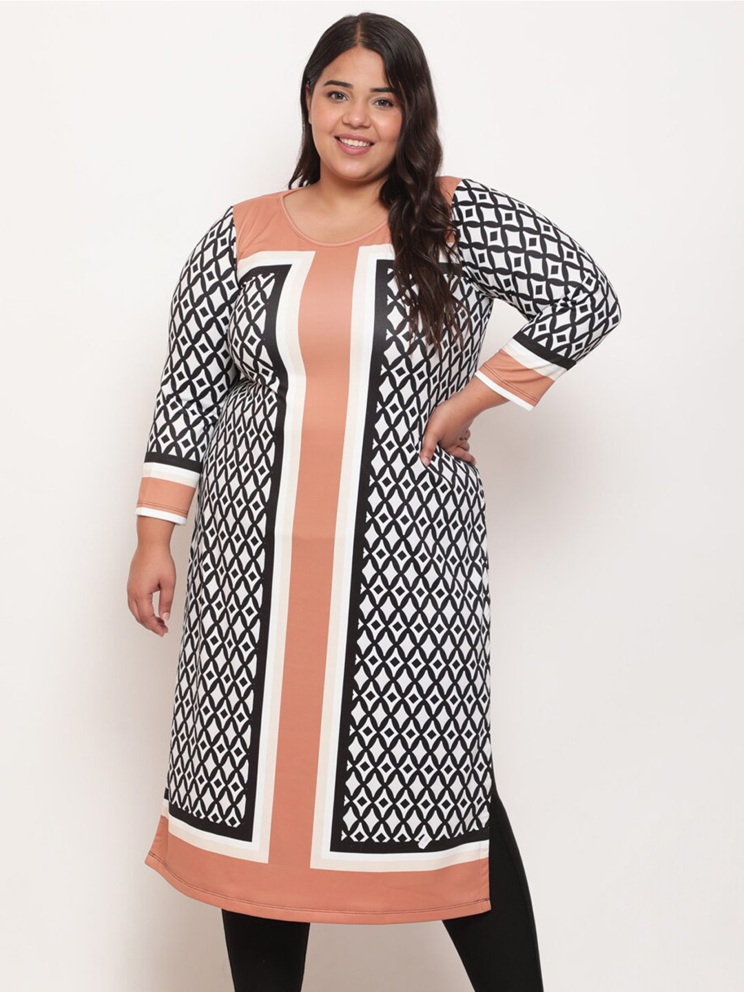 

Amydus Plus Size Winter Kurti, Black