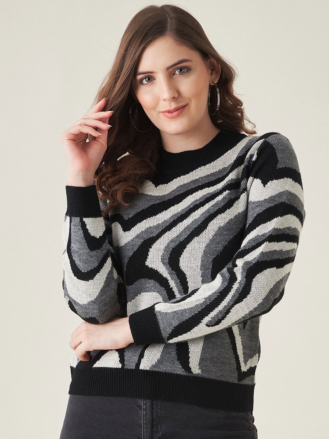 

Modeve Women Grey & Black Pullover