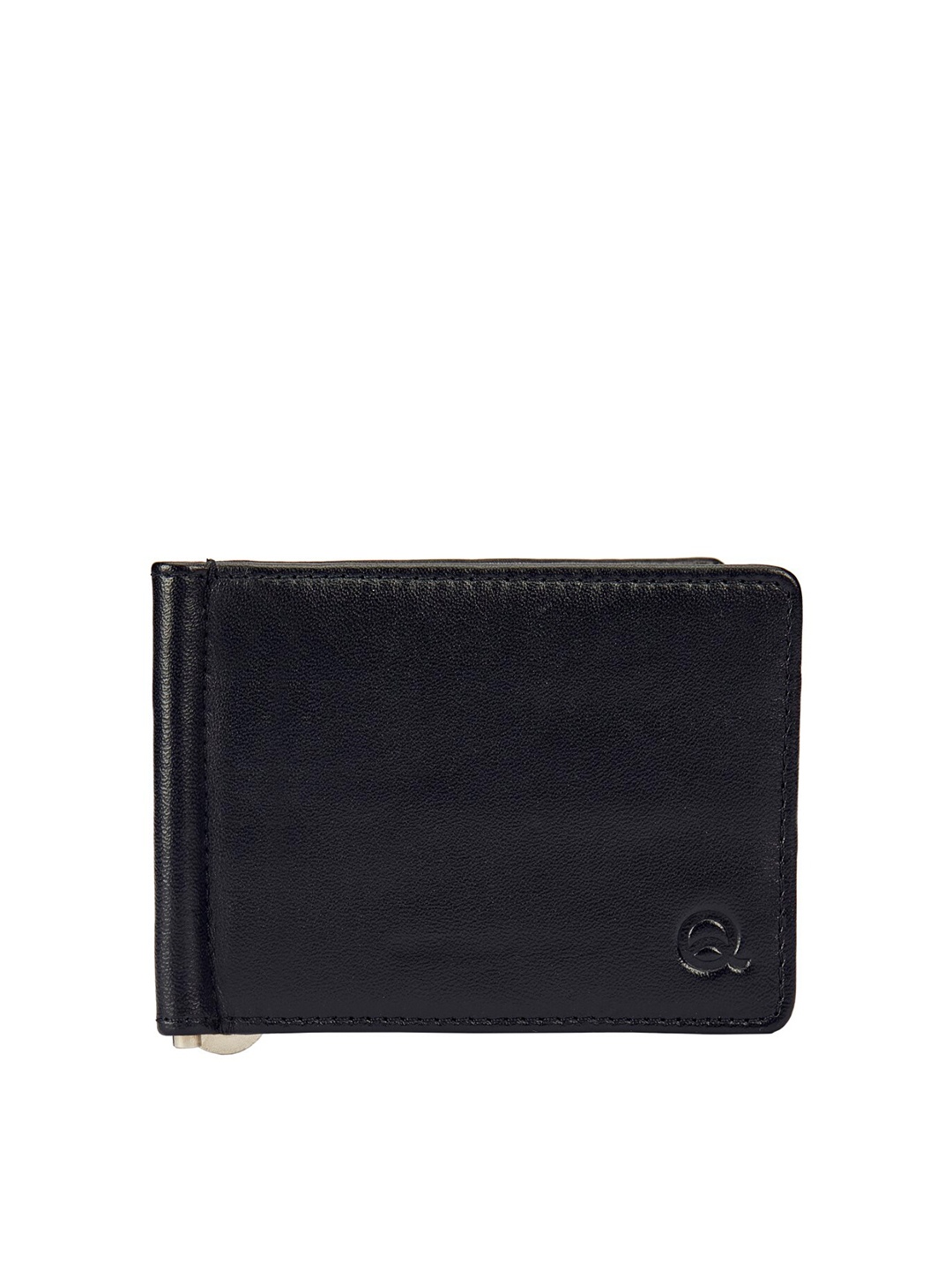 

EVOQ Men Black & Red Leather Card Holder
