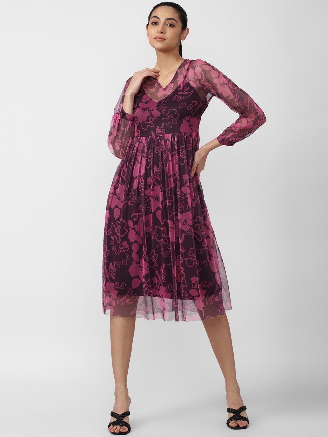 

Van Heusen Woman Women Purple Floral Midi Dress
